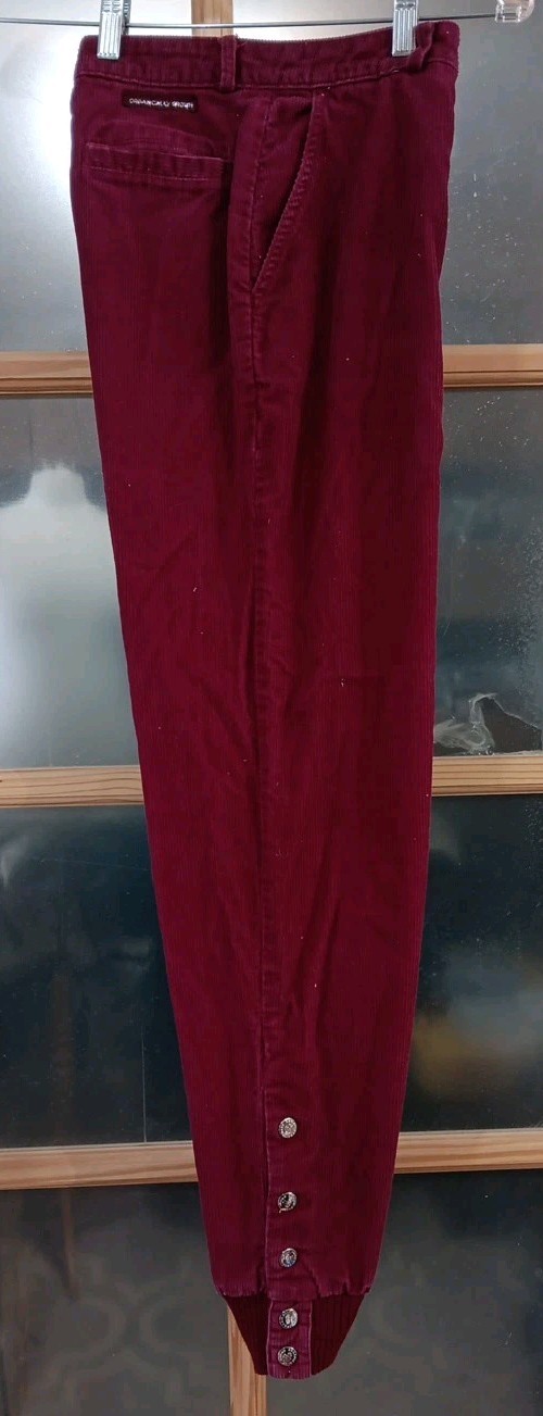 Rare Vintage Corduroy Pants Snap Ankle Organically Grown 80s High Waist 24X29