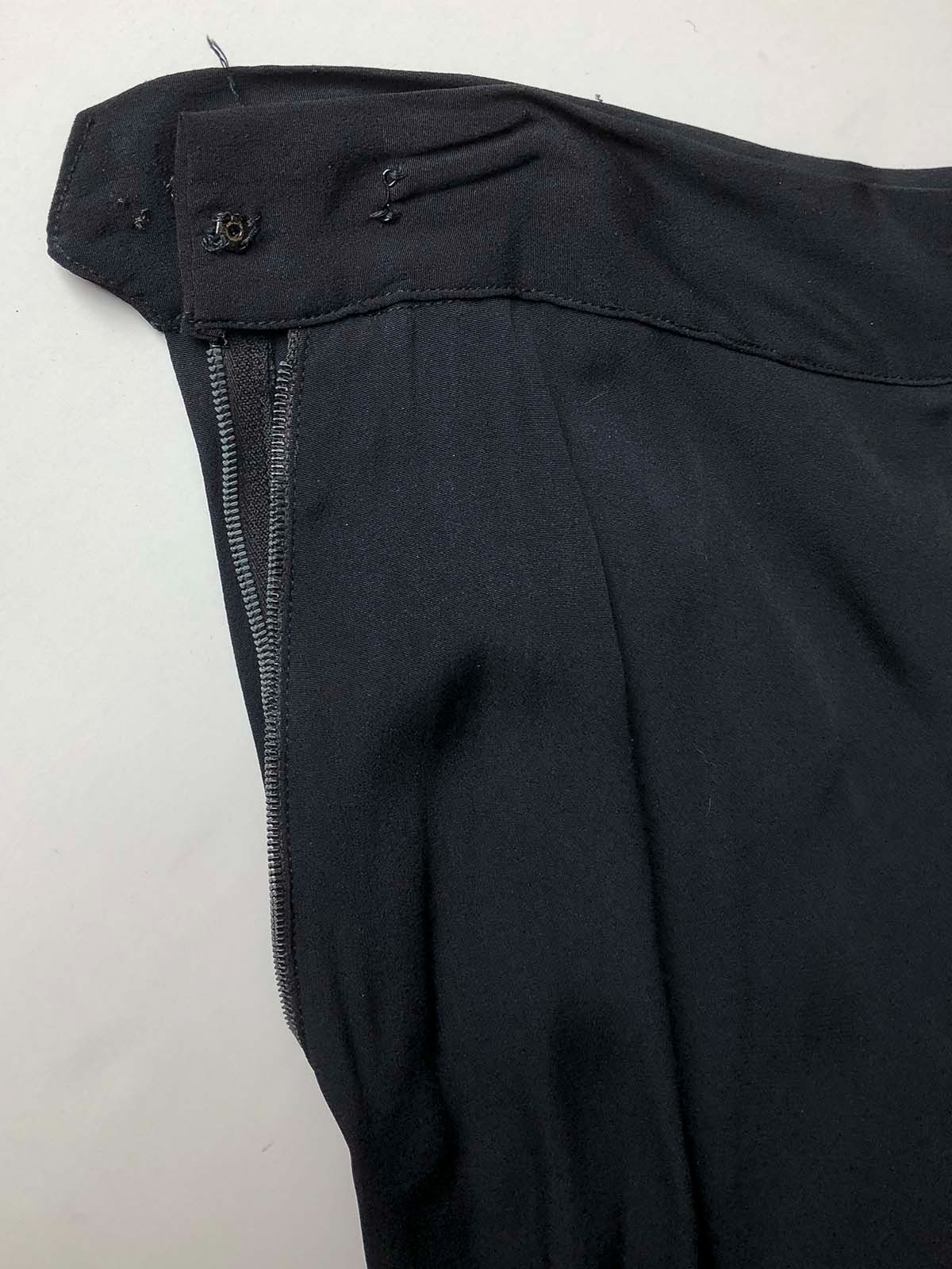 Vintage elegant 30s – 40s Black Rayon Crepe Wrap Sarong Skirt w/pin waist 27