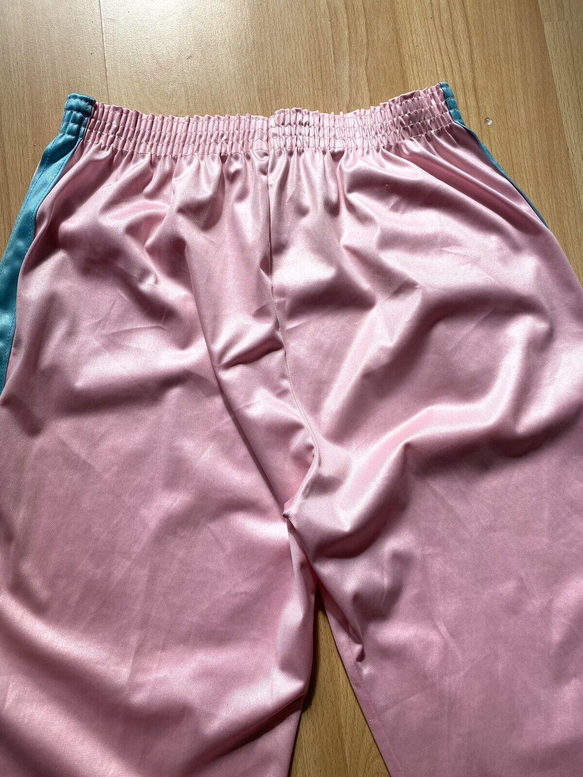 Vintage Funky Sweatpants Womens Sz 48/L Neon Pink Track Pant Shiny Shiny 90s