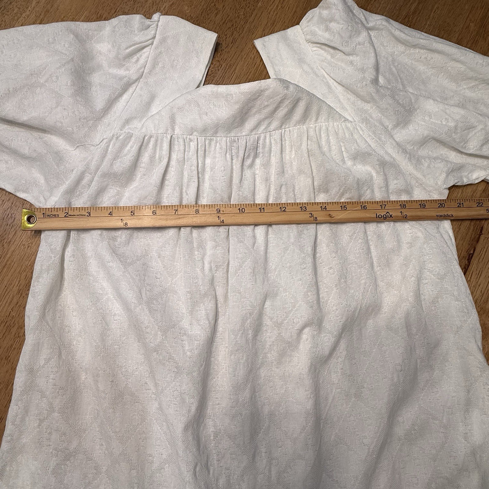 Vintage 80s White Prairie Dress Boho Farmhouse Lace Soft Girl Medium Periphery