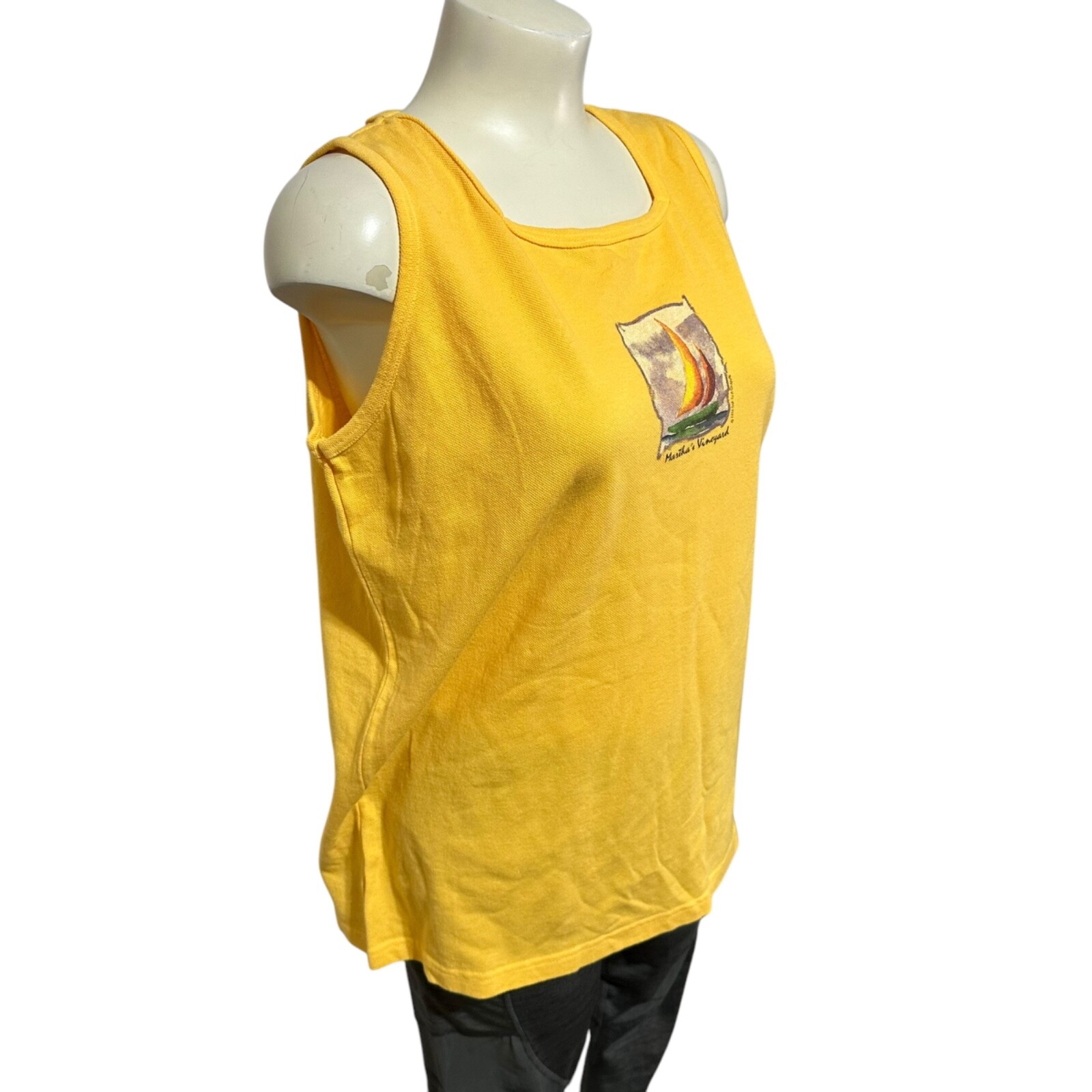 VINTAGE Martha’s Vineyard Women’s Shirt Sleeveless Size M – Made in USA 1998