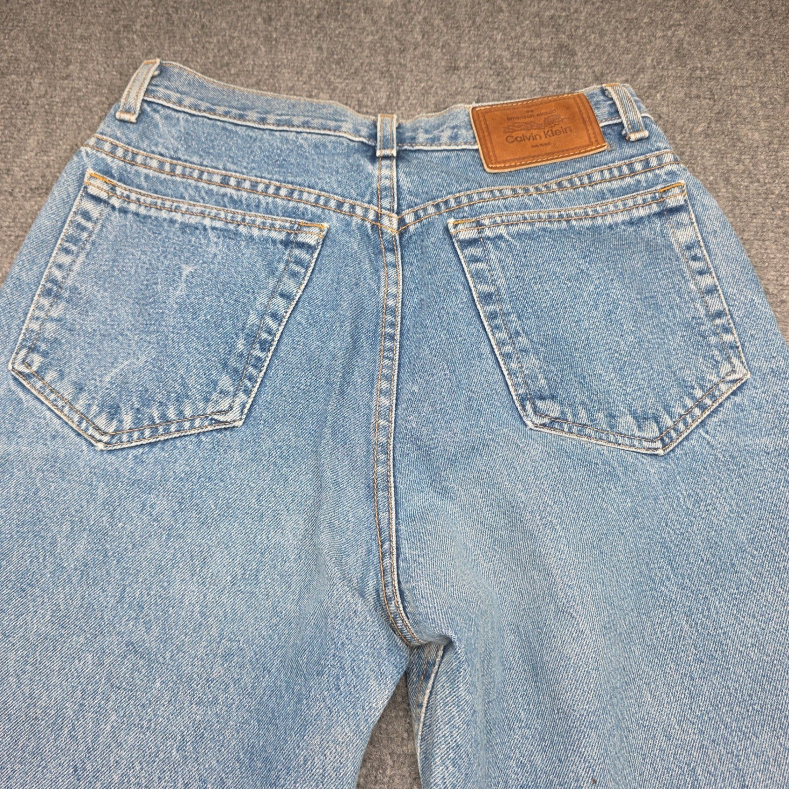 Vintage Calvin Klein High Waist Straight Leg Jeans Light Wash USA Made Women 10