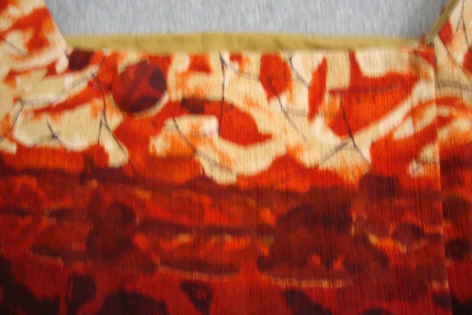 Kiyomi of Hawaii S Vintage 60s DRESS Orange Barkcloth Wraparound Shift Tiki