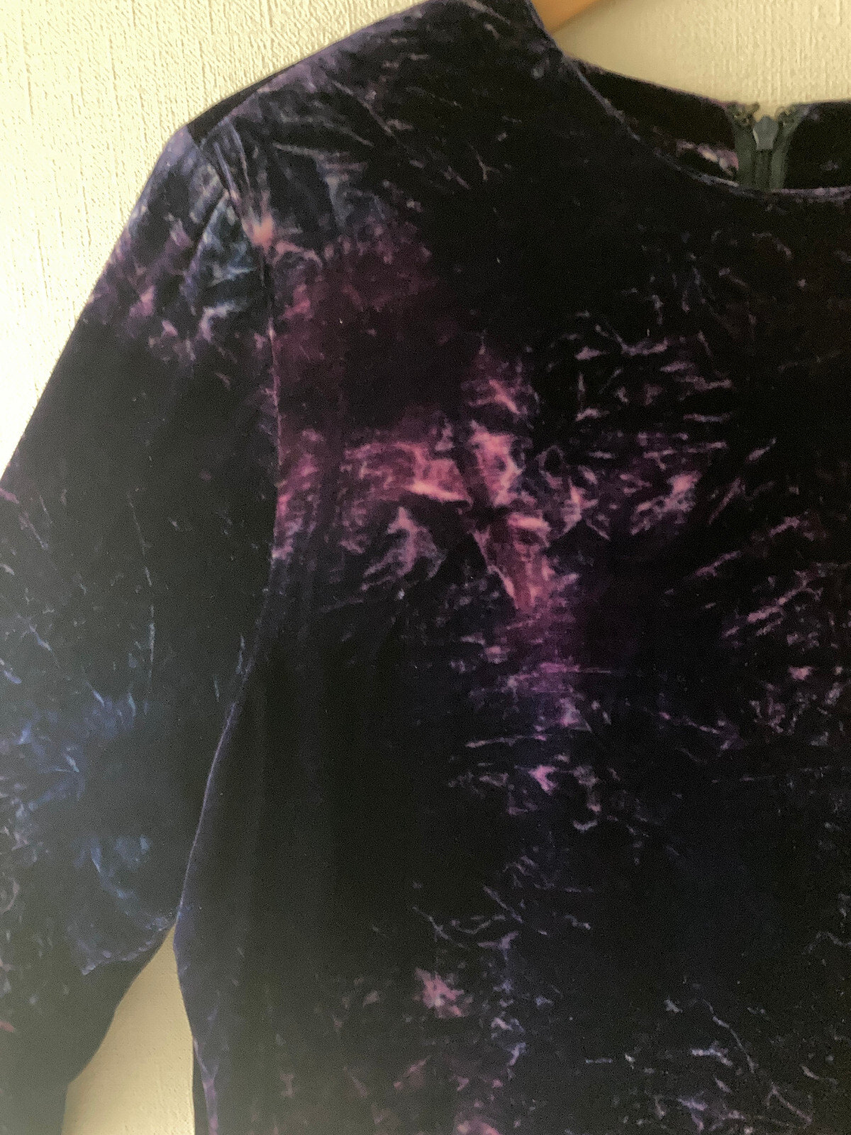 100% Silk High Grade Women’s Velvet Dress Vintage Leman Japan-made Cupra Lining
