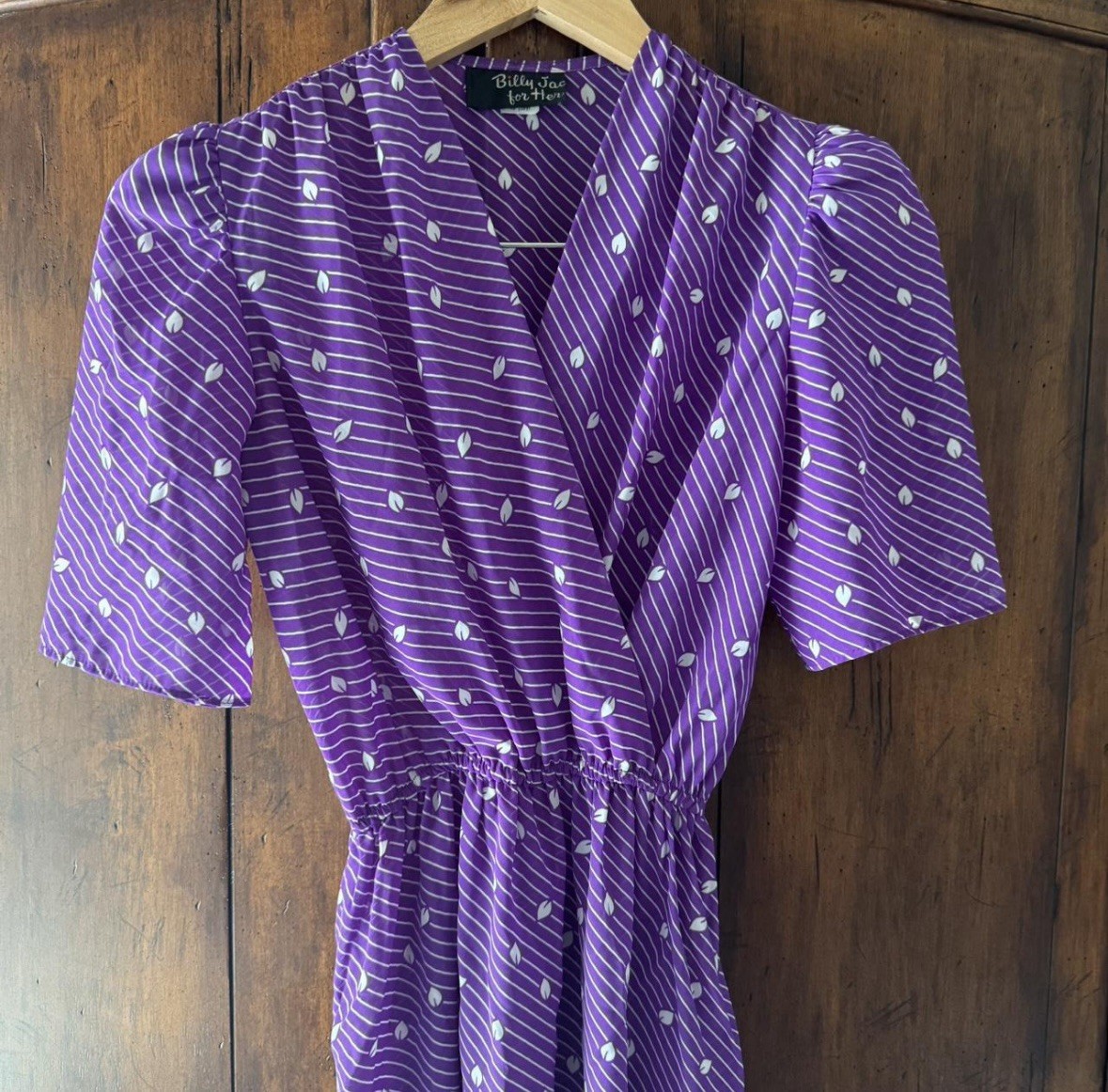 Vintage Billy Jack For Her Purple Striped Midi Dress XS