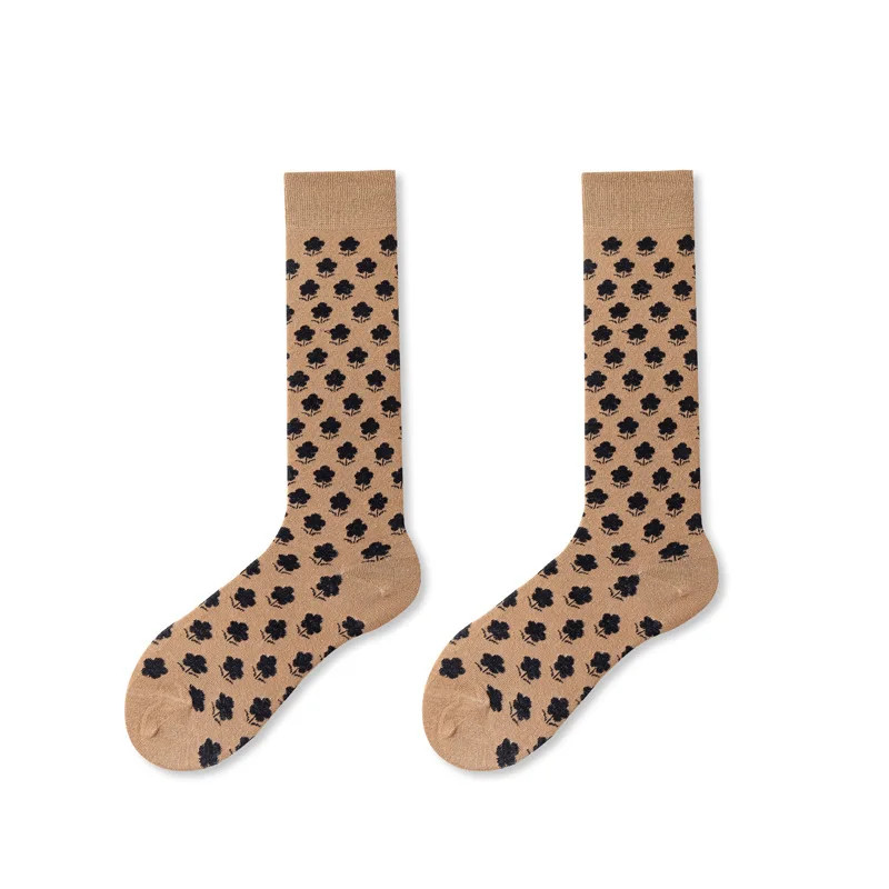 Calf socks Japanese retro jacquard long tube women’s socks Korean version