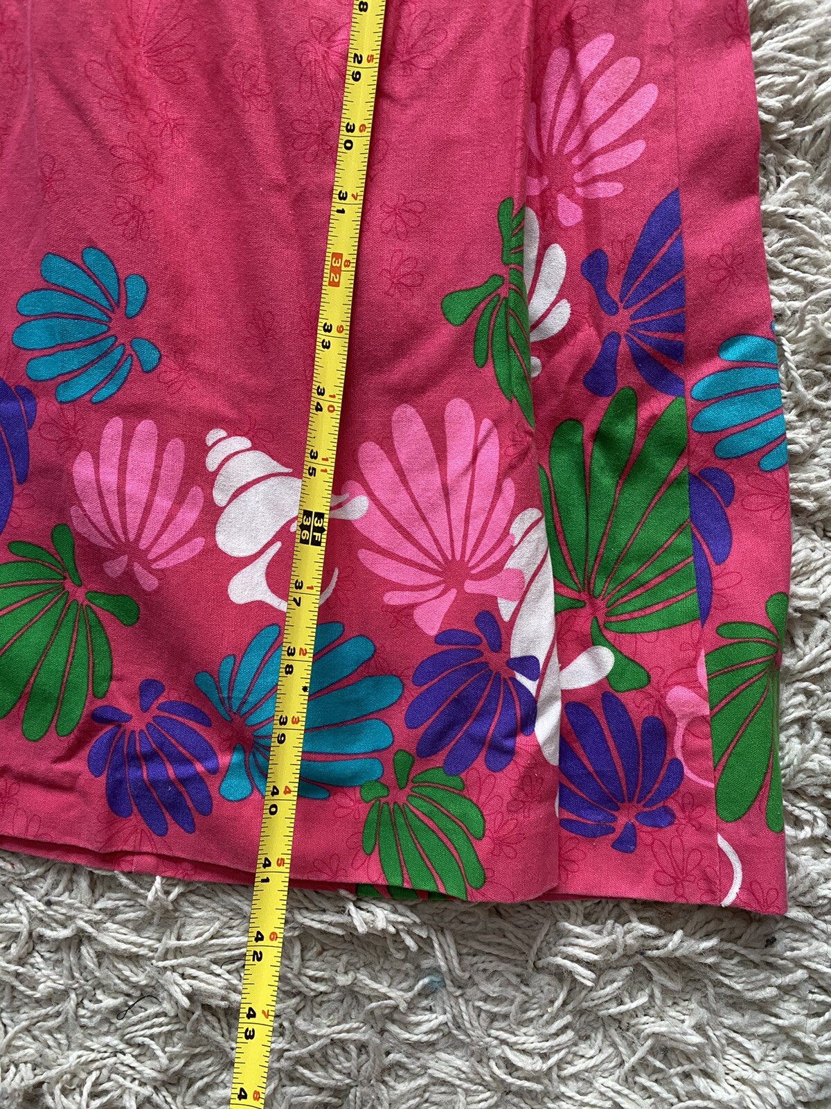 Vintage Carroll Reed Dress Pink Fit And Flare Shell Tropical Flower Floral 6
