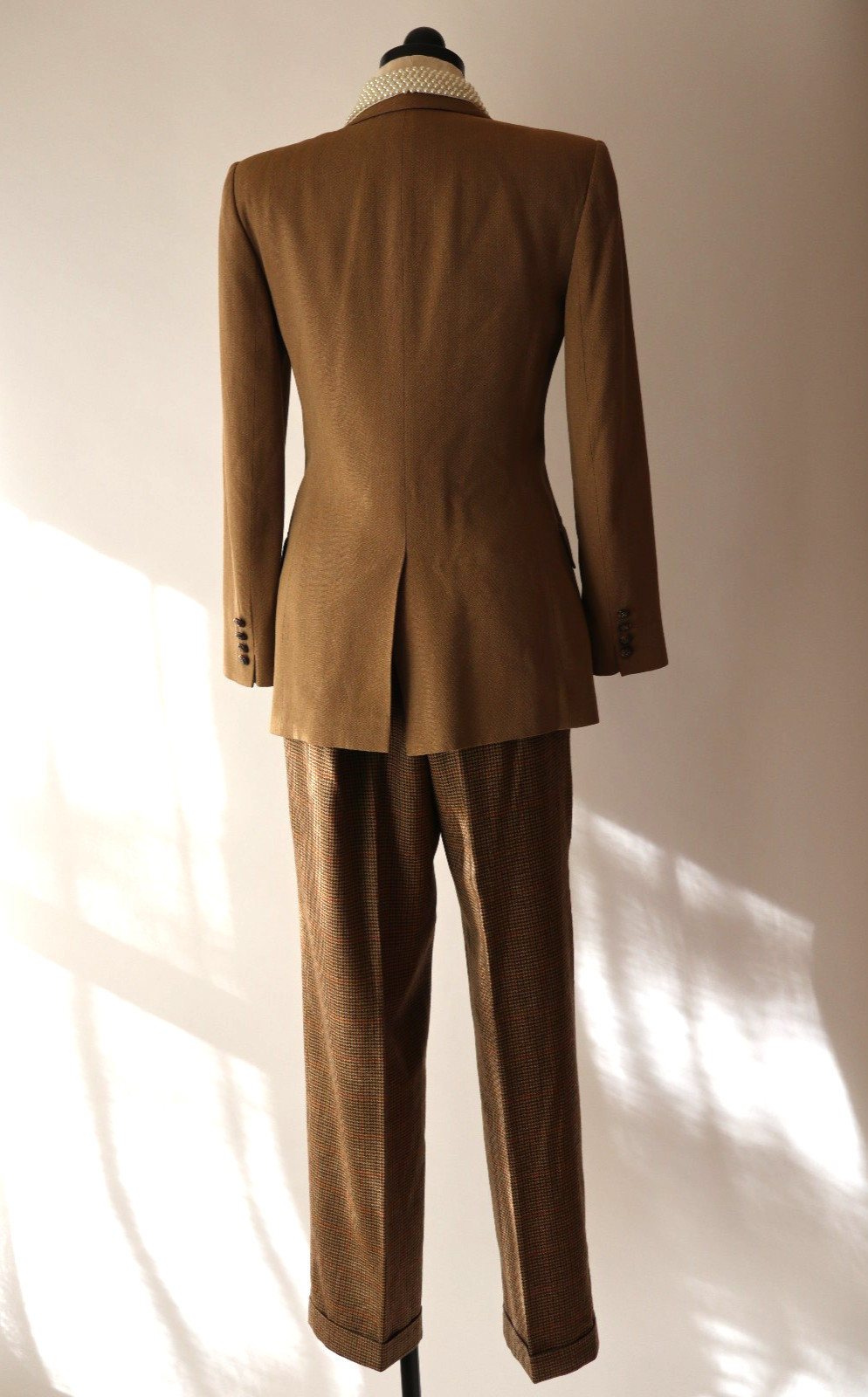 Ralph Lauren Beige Rayon Wool Equestrian Horse Buttons Blazer Jacket Women M