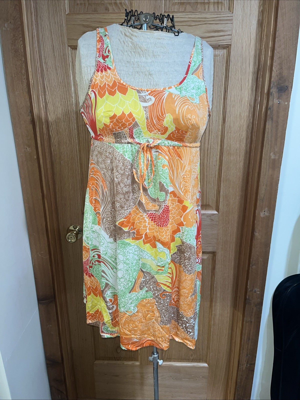 Vtg 60s Gossard Artemis Sheer Nylon Dress/Night Gown Bright Floral Read