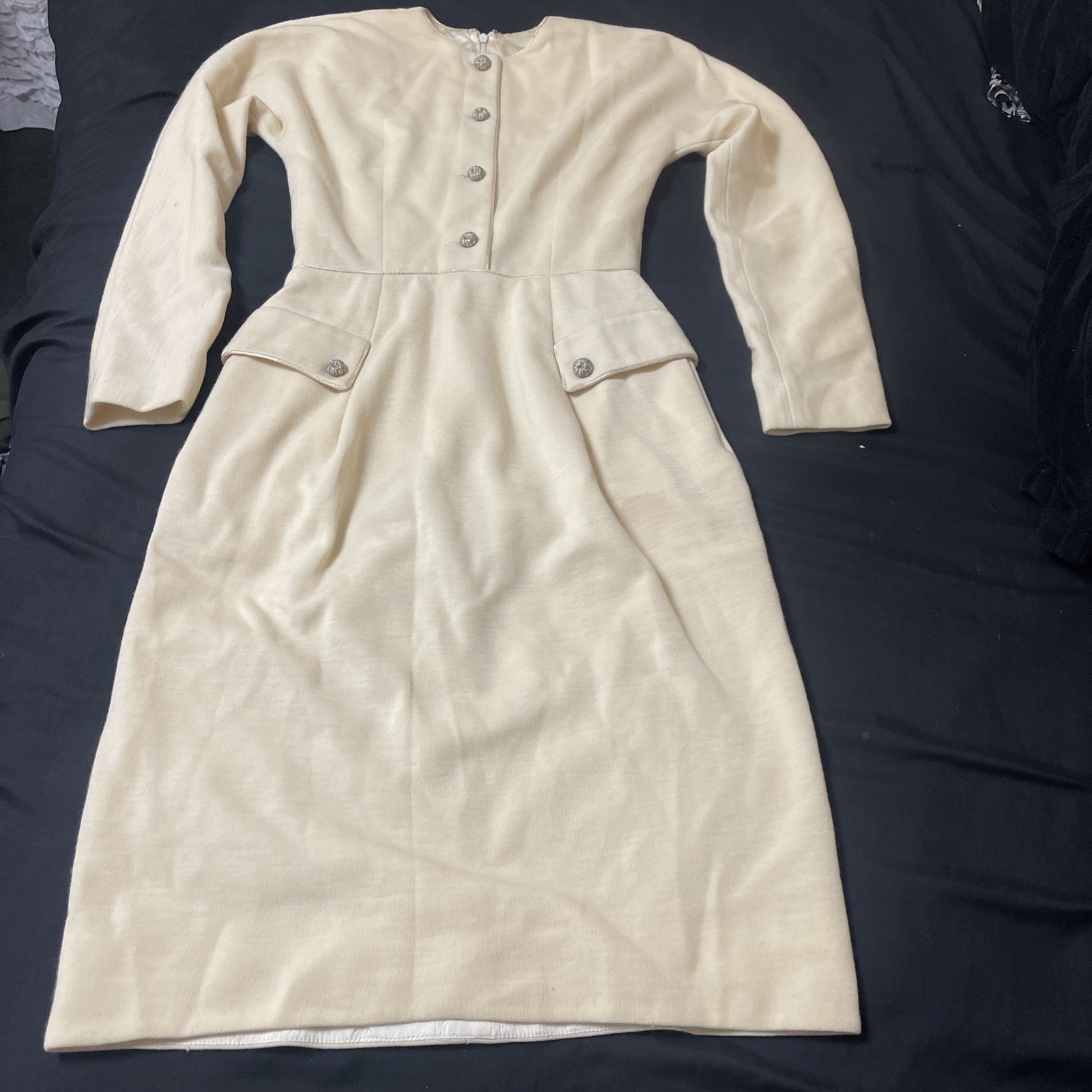 Vintage Geoffrey Beene Cream Dress Size 6