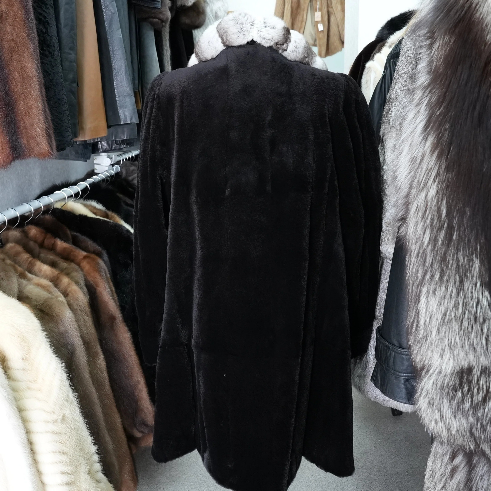 Shaved Mink and chinchilla Trim Coat – Genuine Vintage Fur From Japan