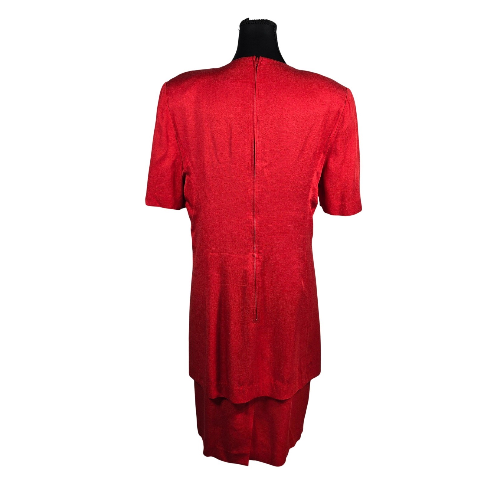 Lois Snyder Dani Max Vintage 90s Dress with Attached Jacket Woman 10 Red Midi