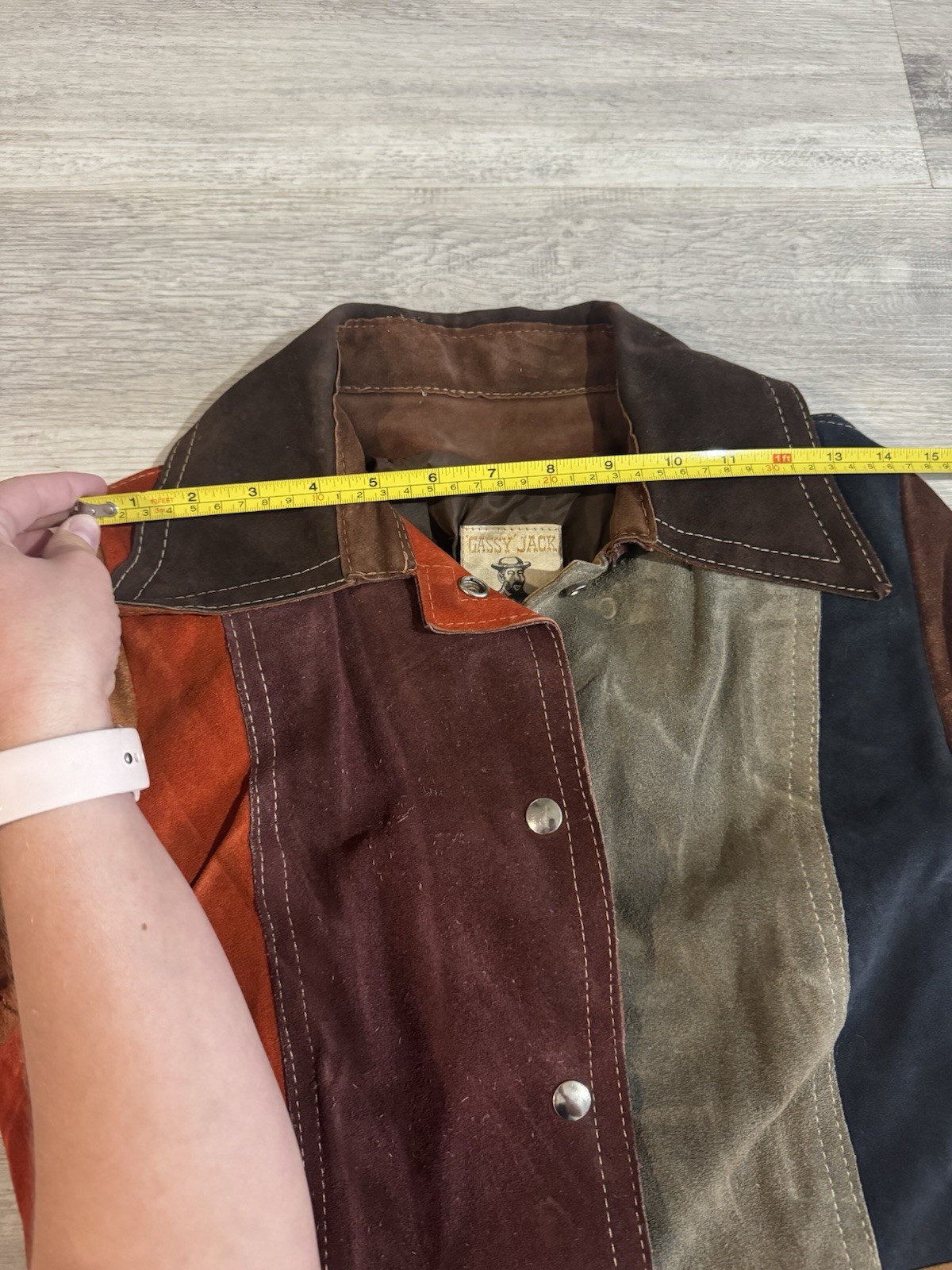 Vintage Gassy Jack Patchwork Suede Jacket Small Brown Orange Coat 70s Vancouver