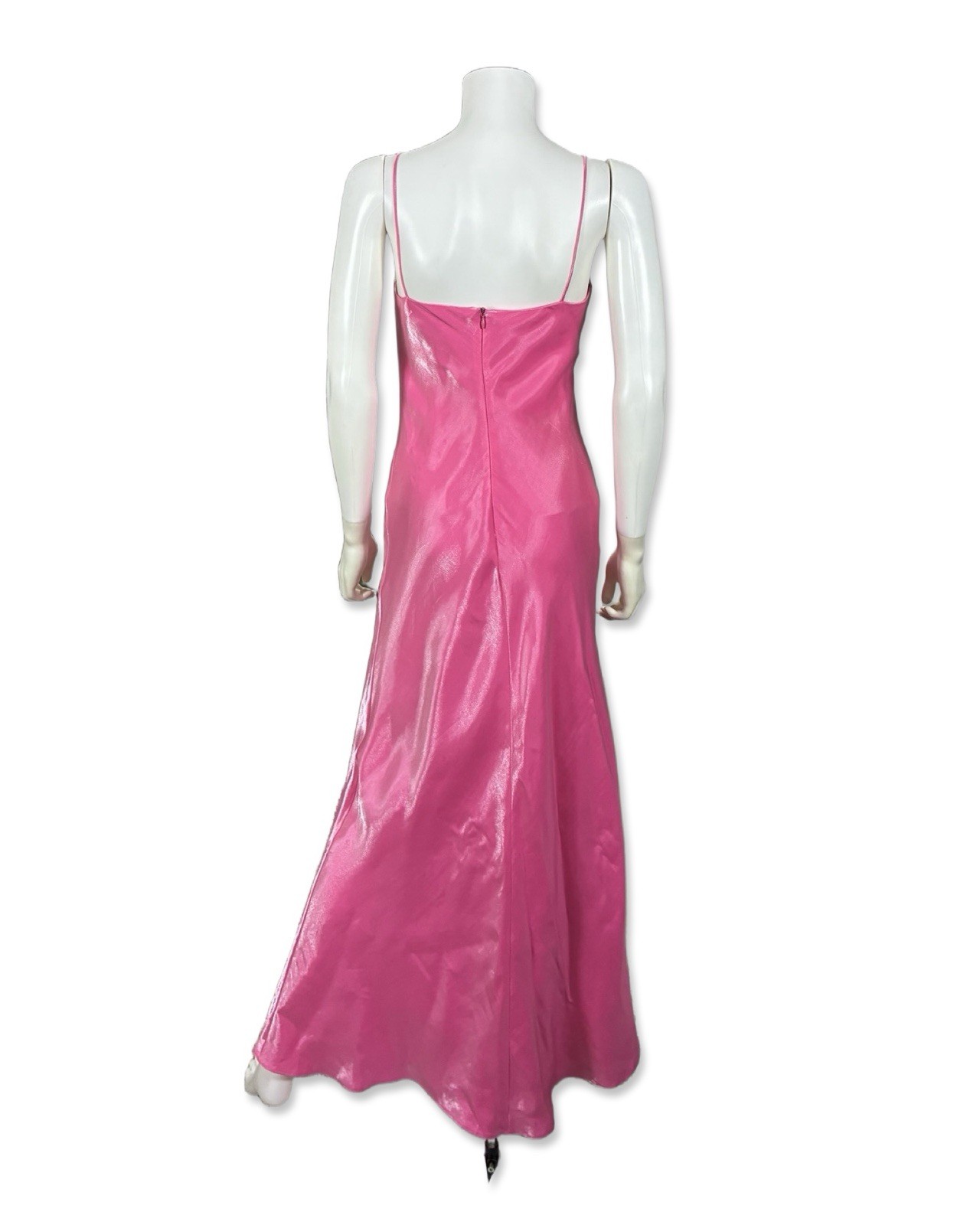 De Laru by Sheila Yen VTG 90s Y2K Pink Shiny Maxi Dress Prom Fairy Grunge 7/8