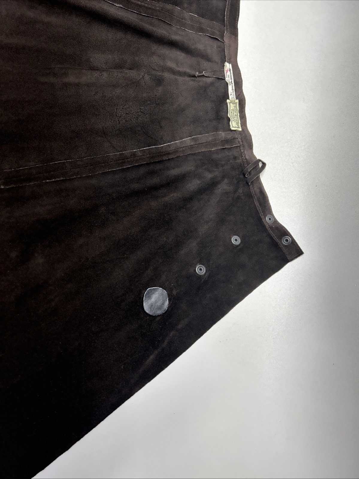 Vintage Genuine Leather Skirt Brown Western Made For Lazarus Size L