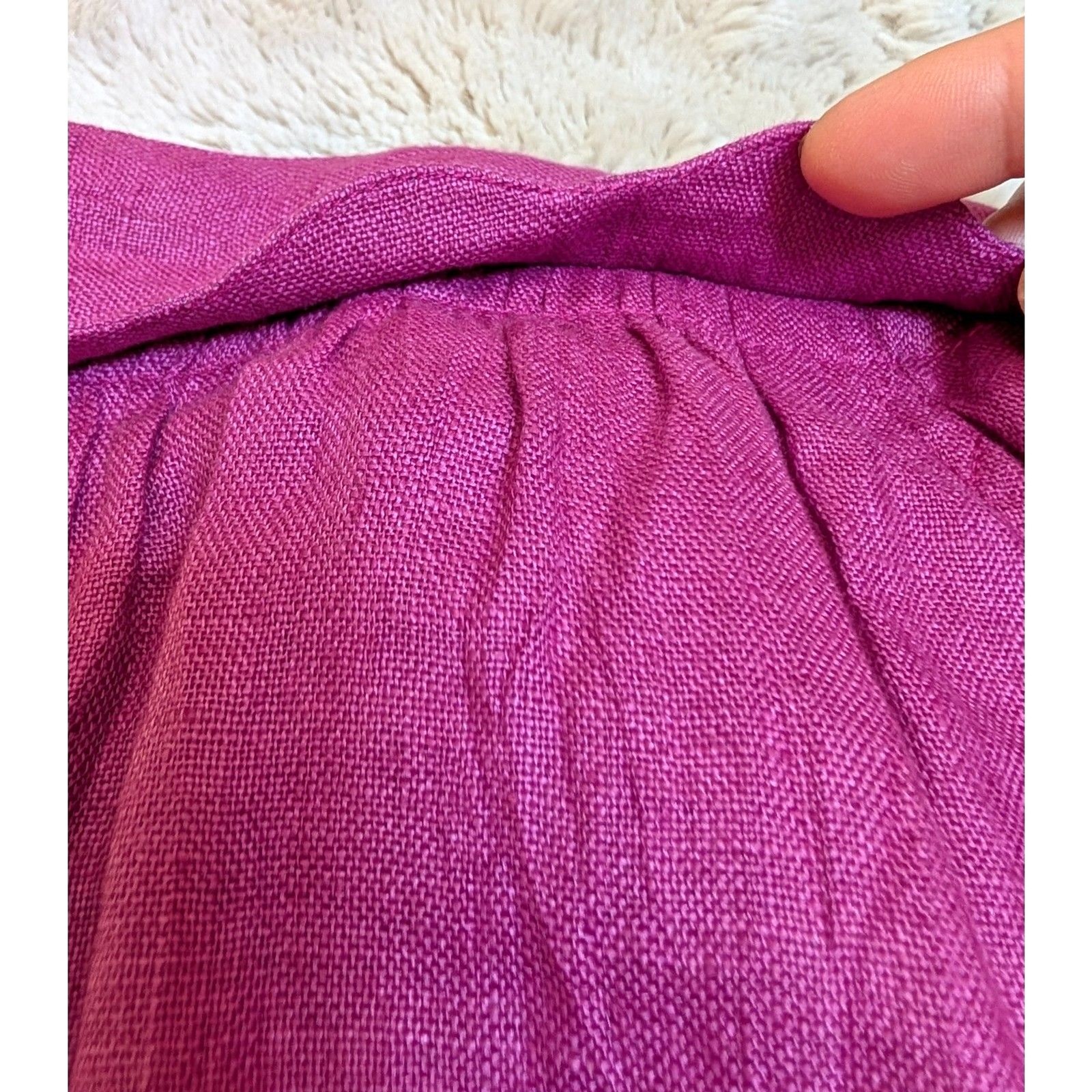 VTG 80s Does 50s Umberto Ginocchietti Italian Pink/Magenta Linen Pencil Skirt/XS