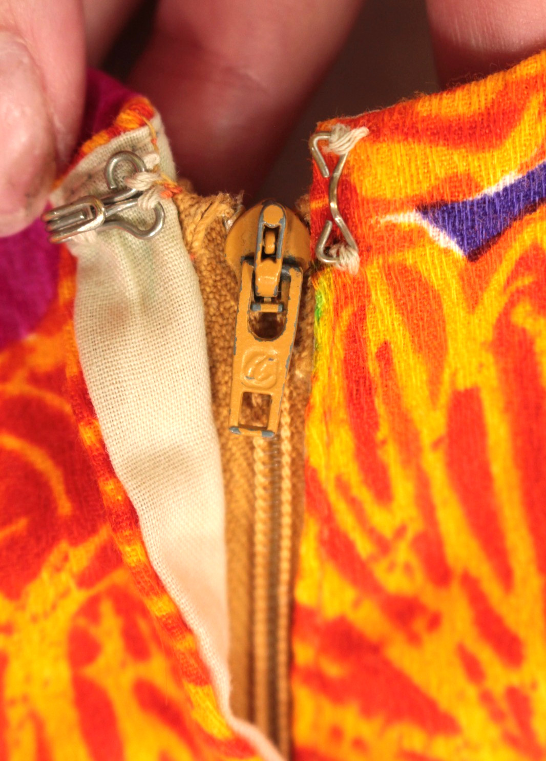 VTG Women’s 60s Orange Psychedelic Floral Top & Pants Set S/M 1960s Hawaiian