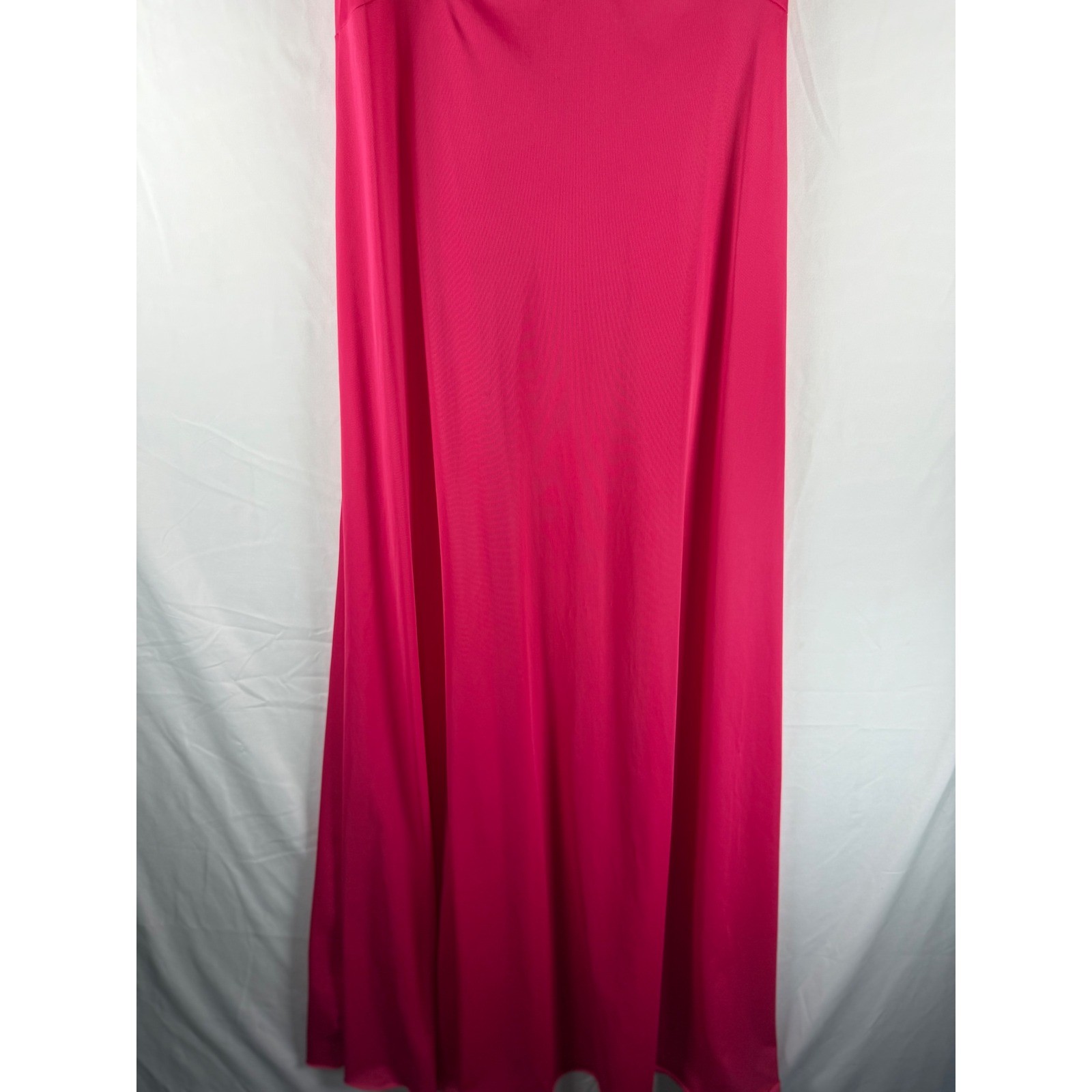 Vintage Vanity Fair Hot Pink Maxi Nightgown Lace Empire Waist Fuchsia Size 34