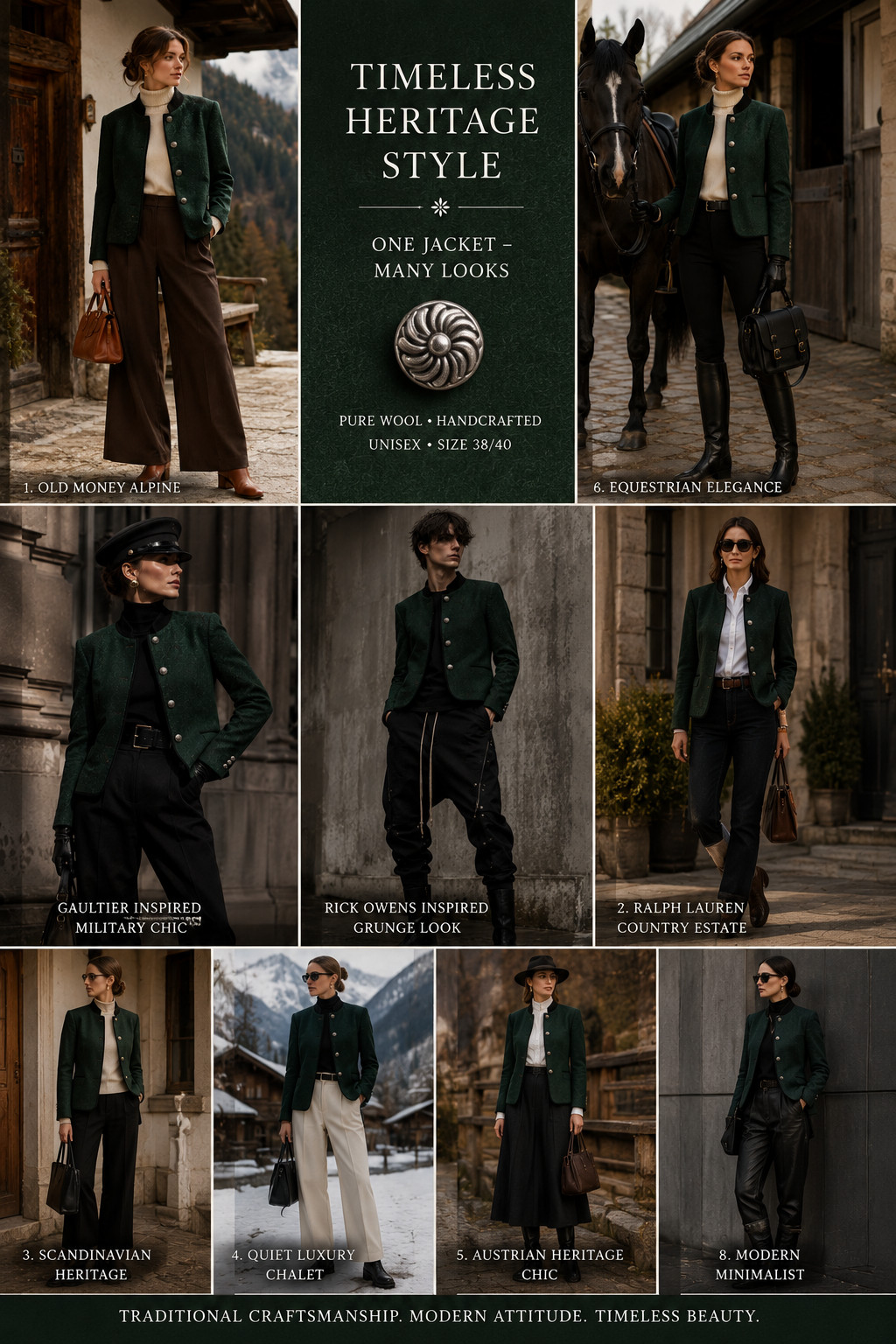 Walkloden jacket virgin wool costume jacket handmade unisex size 38/40 S/M