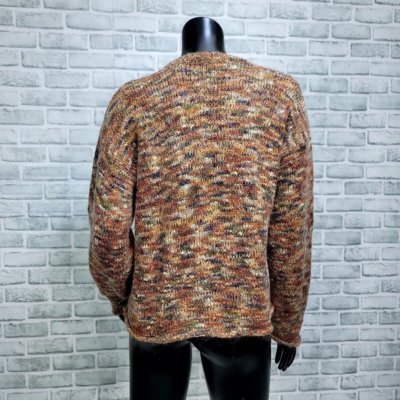 Bravo Vintage Space Dye Knit Sweater Womens M Multicolor Wool Blend Chunky