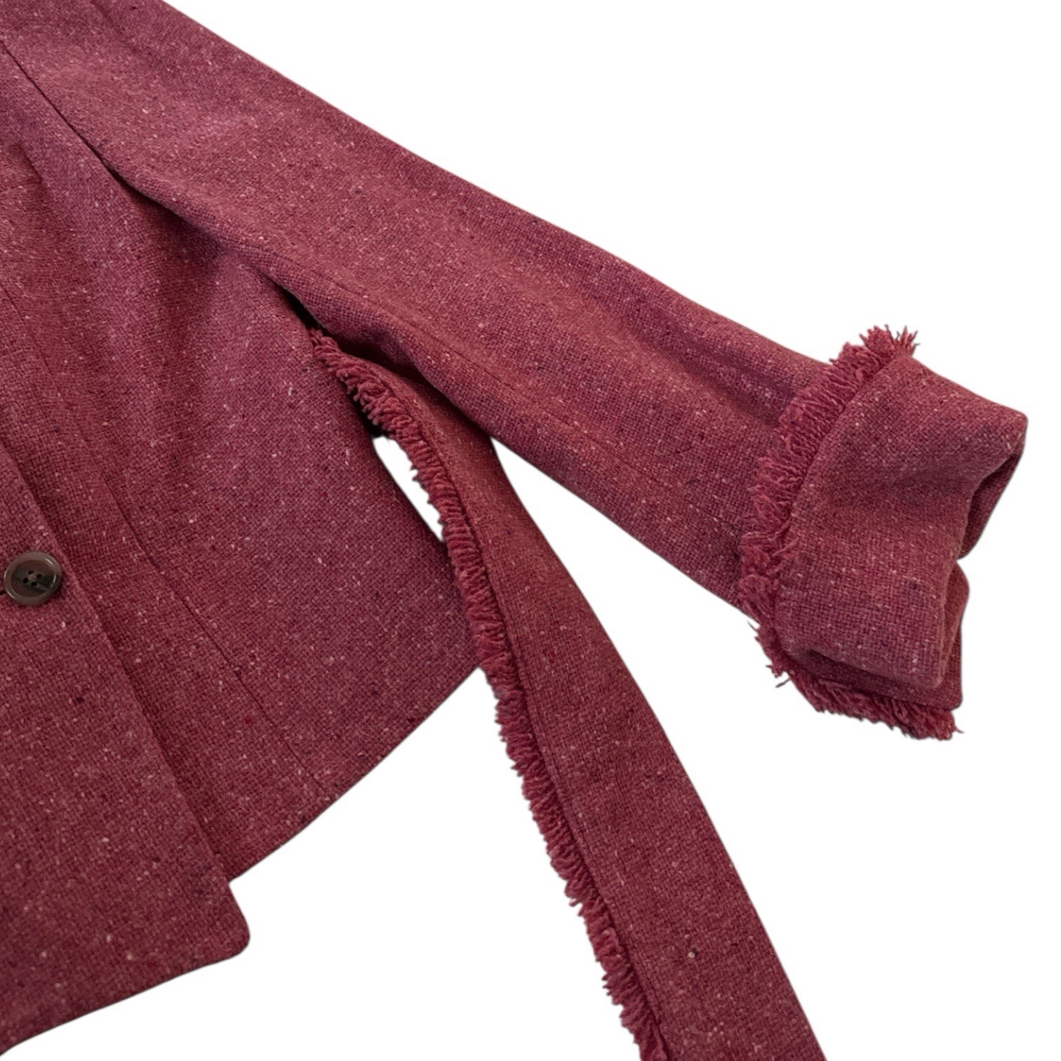 Vintage The J Peterman Company 100% Wool Pink Button Tie Y2K Jacket Women’s S