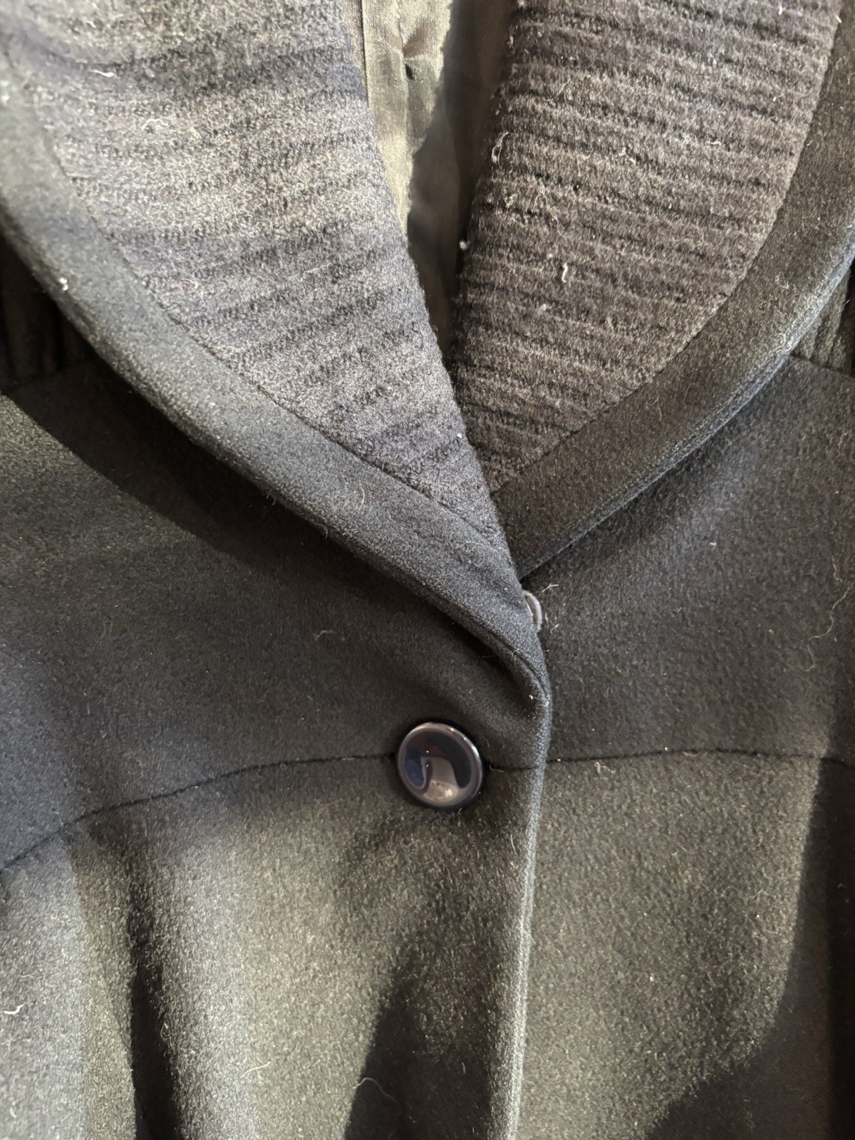 Bernard Perris Paris Vintage Black Full Length Wool Coat Pockets Small READ