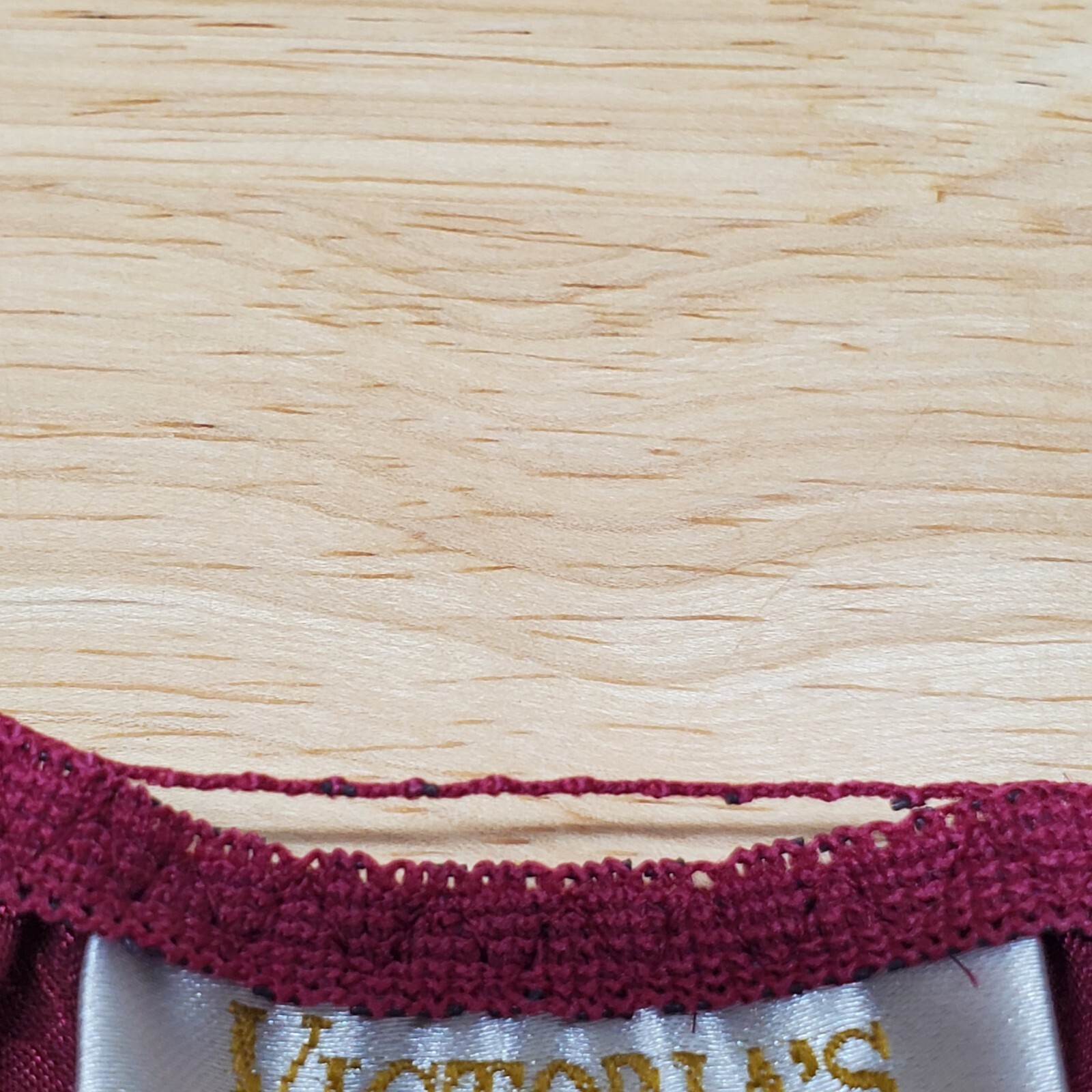 Victoria’s Secret Gold Label Hi Cut Panties Burgandy Red Floral Size S Vintage