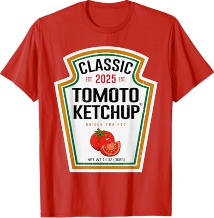 Tomato Ketchup Condiment DIY Halloween Costume Matching T-Shirt