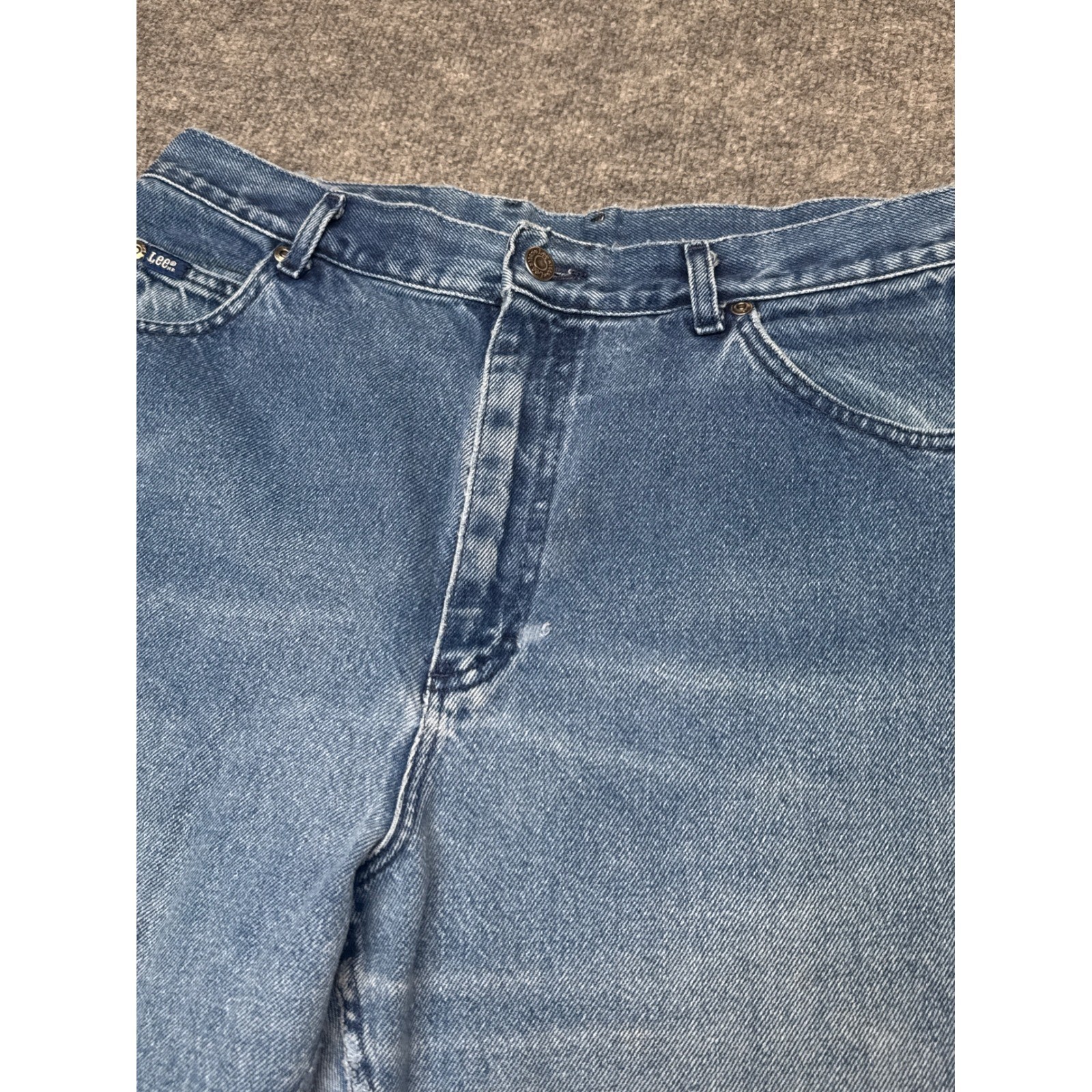 Vintage Lee Womens Jeans Size 16 Petite High Rise Tapered Denim USA