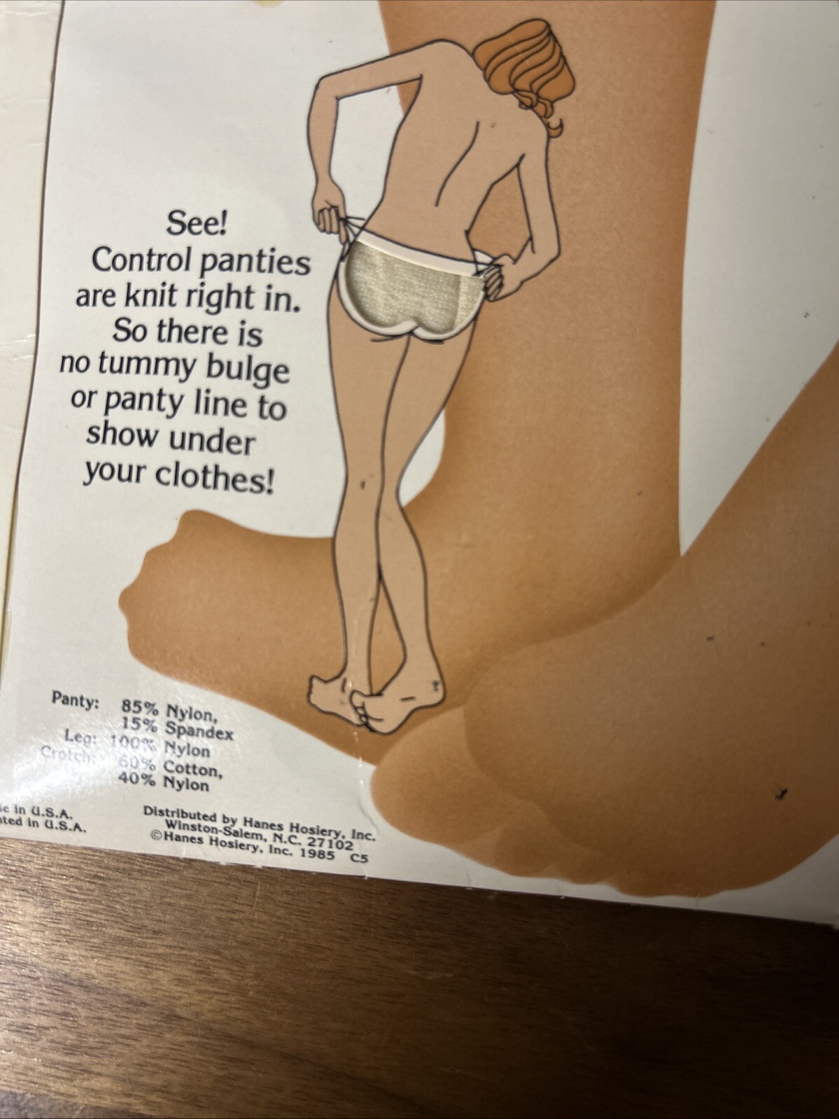 Vintage Slenderalls Control Top PantyHose w/ Cotton Panties Queen 330X Beige