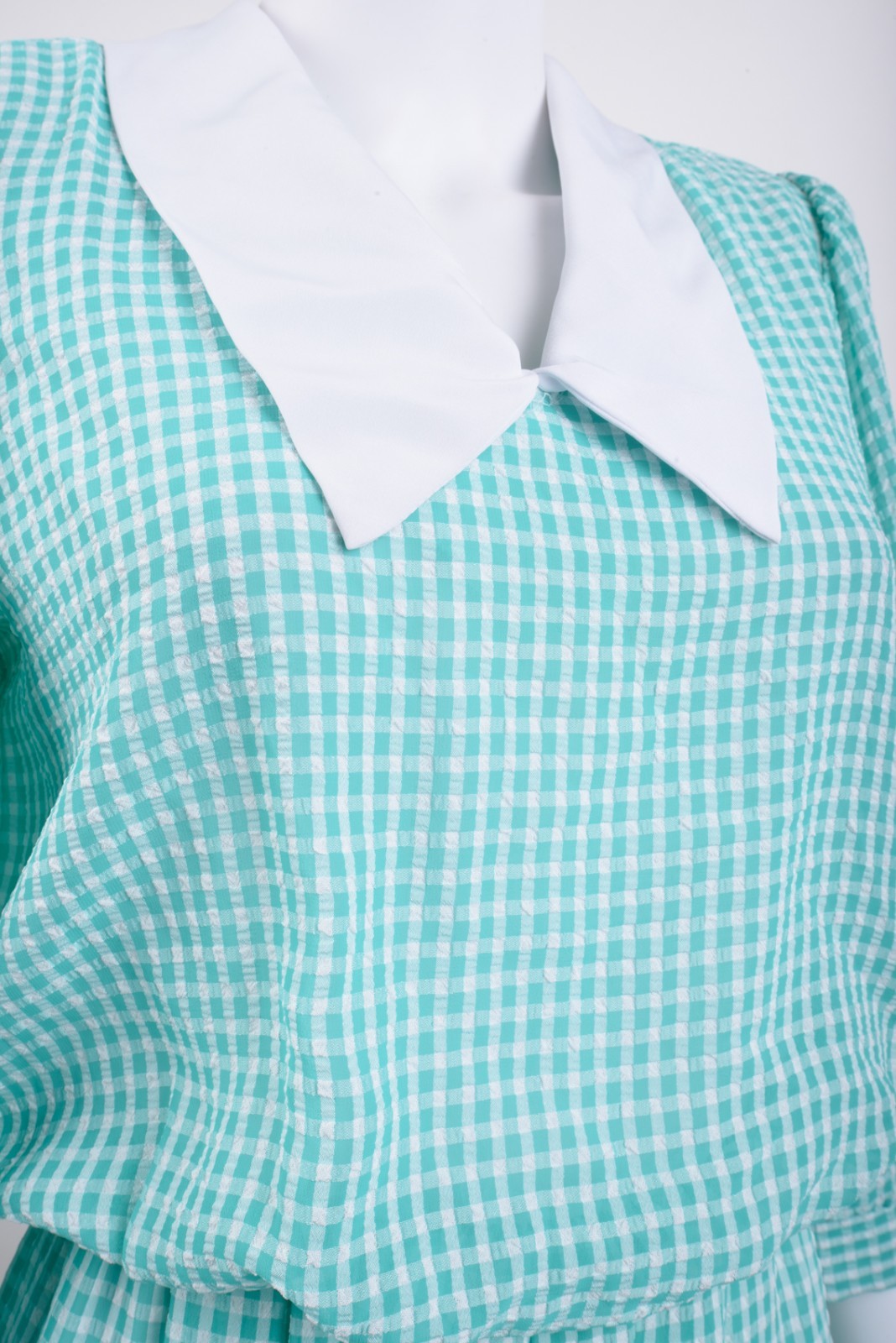 Vintage Breli Originals Womans Dress Size 10 blue Green Gingham Check Peter pan