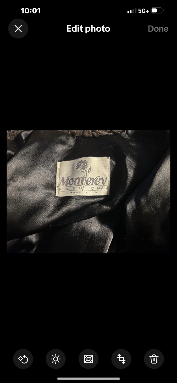 Monterey Fur Mink Coat Vtg Mobwife Black Full Length Faux Fashions Sz L Vegan