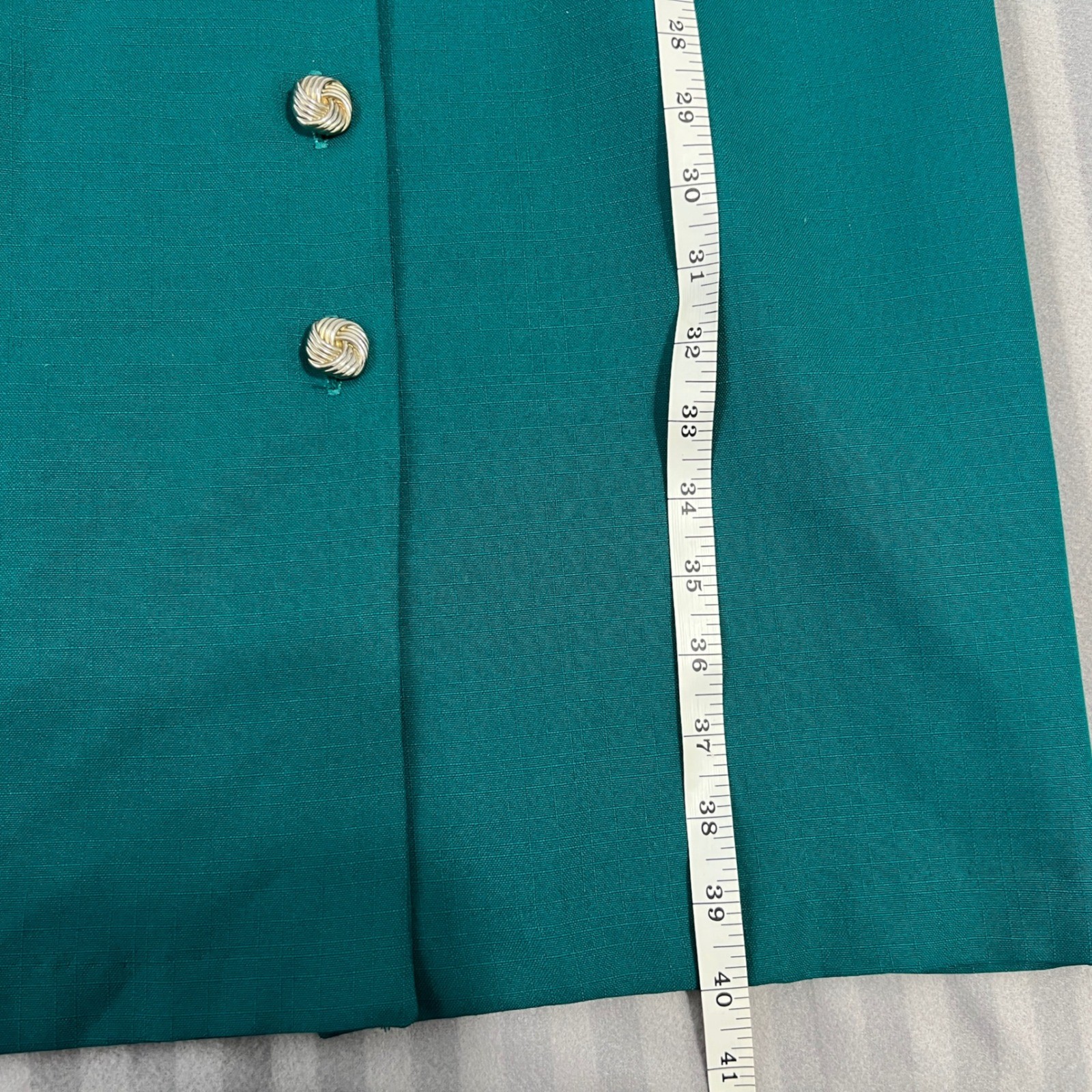 Whirlaway Frocks Vintage 80s Power Dress Size 10P Teal Green Belted Made in USA