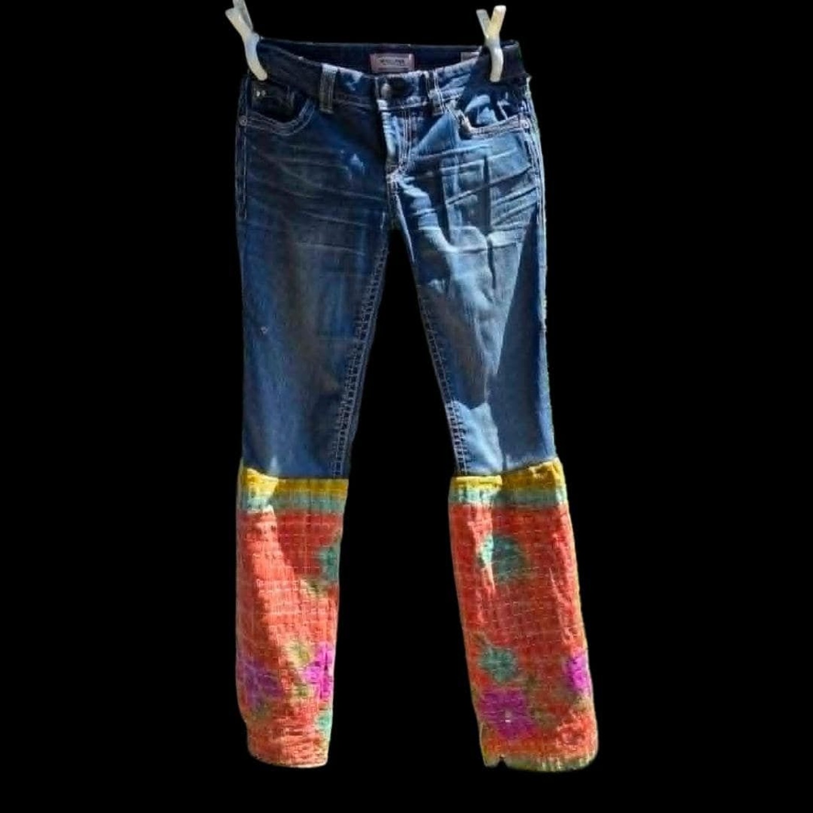 Vintage MEK Denim Kantha Quilt Bell Bottom Jeans – 29/34