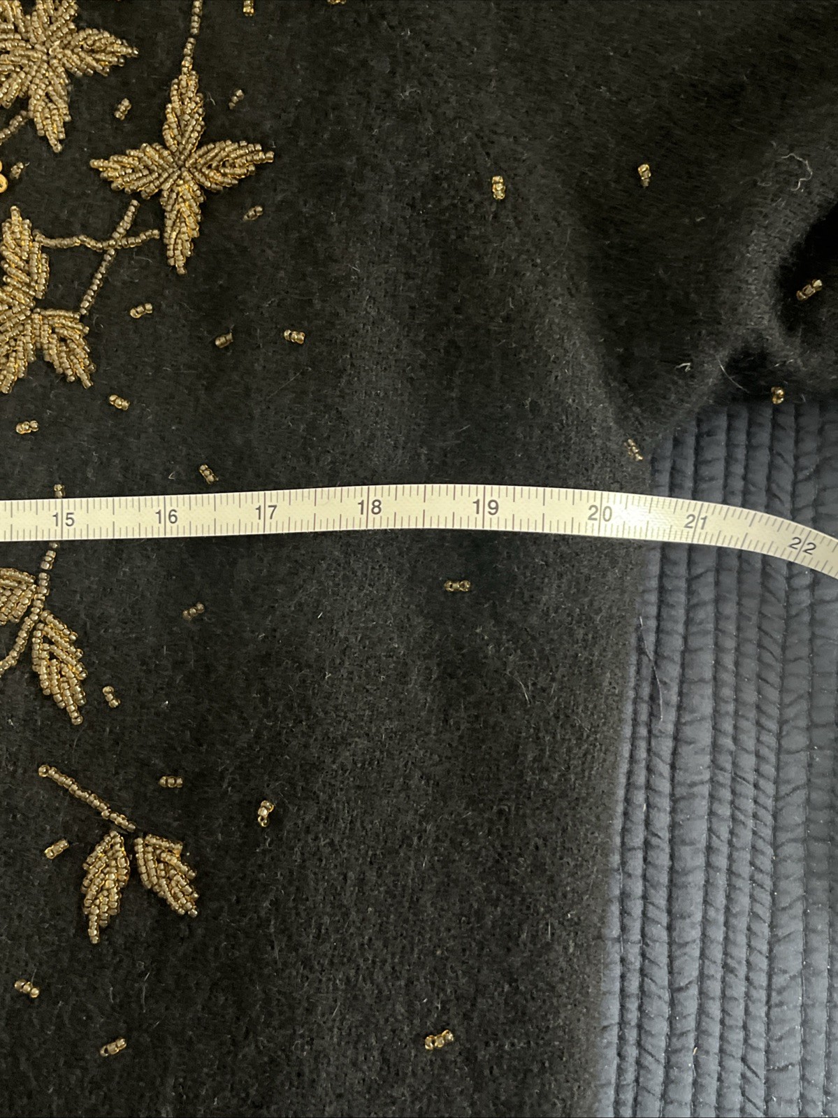 Gorgeous Vintage Cashmere Silk Lined Beaded Cardigan Sweater Size 46 L Or M