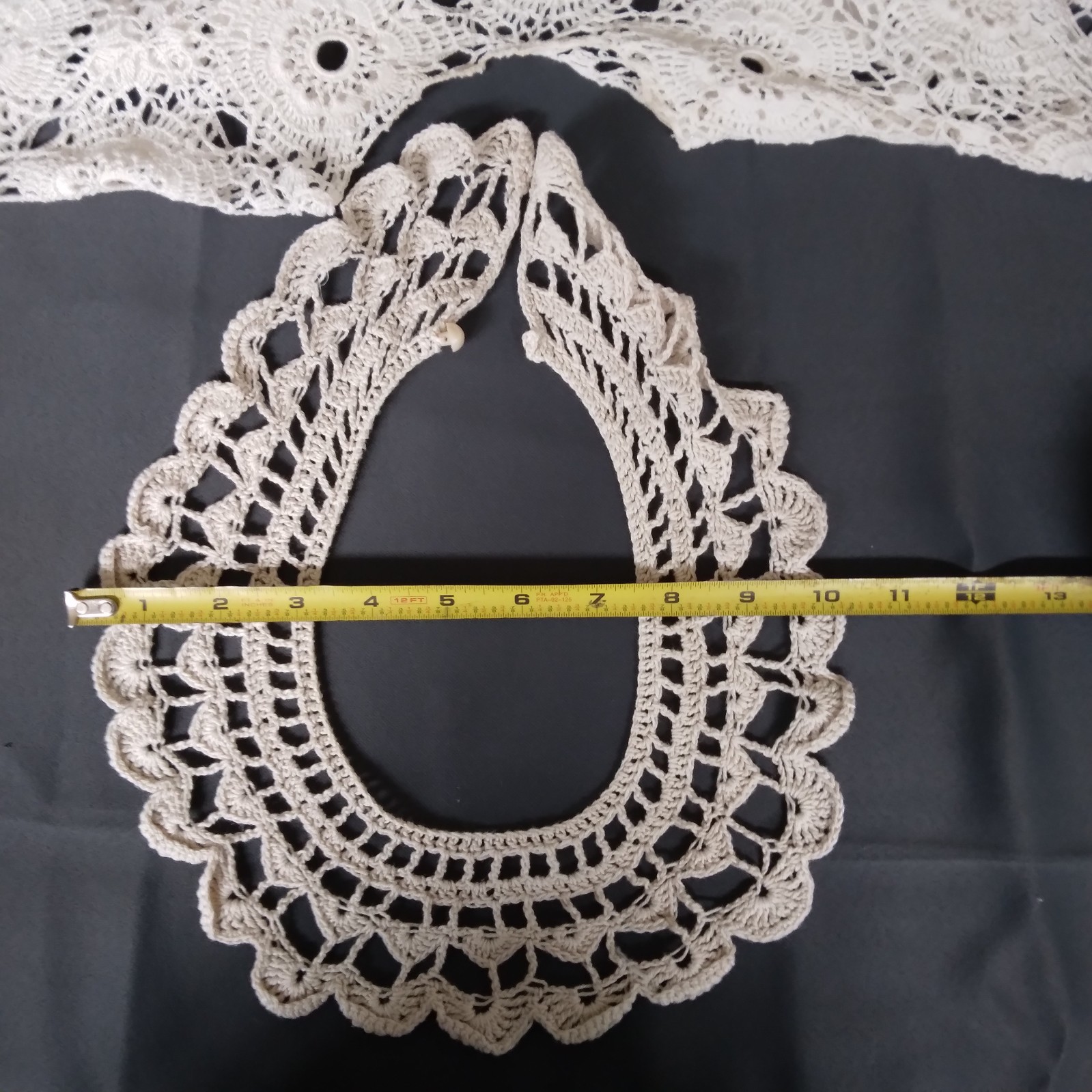 Vintage Four Handmade Whitework Lace Dress Yoke Collar Embroidered Crochet