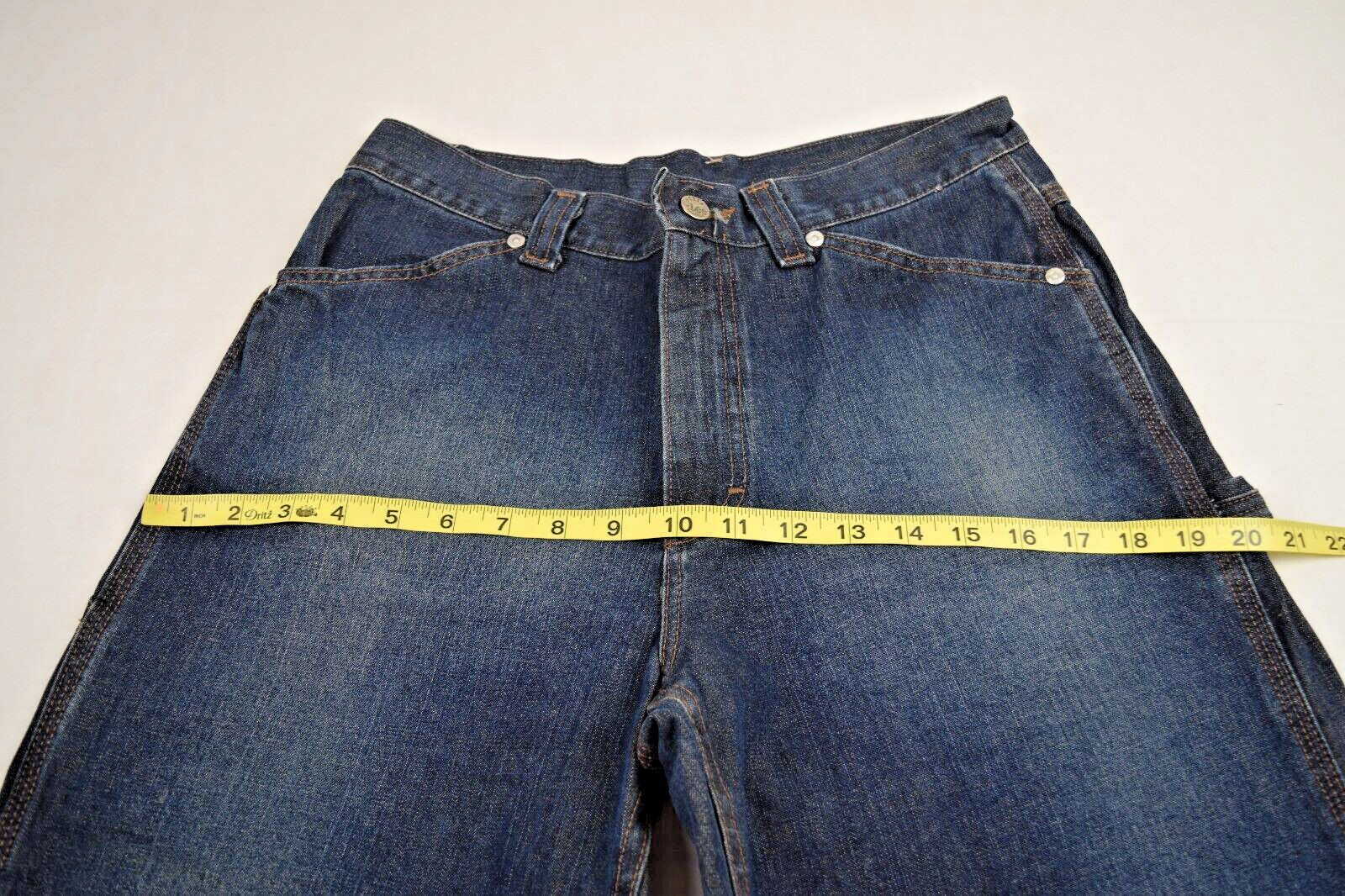 Vintage Jeans Lee Riveted W30 L28 90s Blue Painter Style Relaxed Fit Made USA