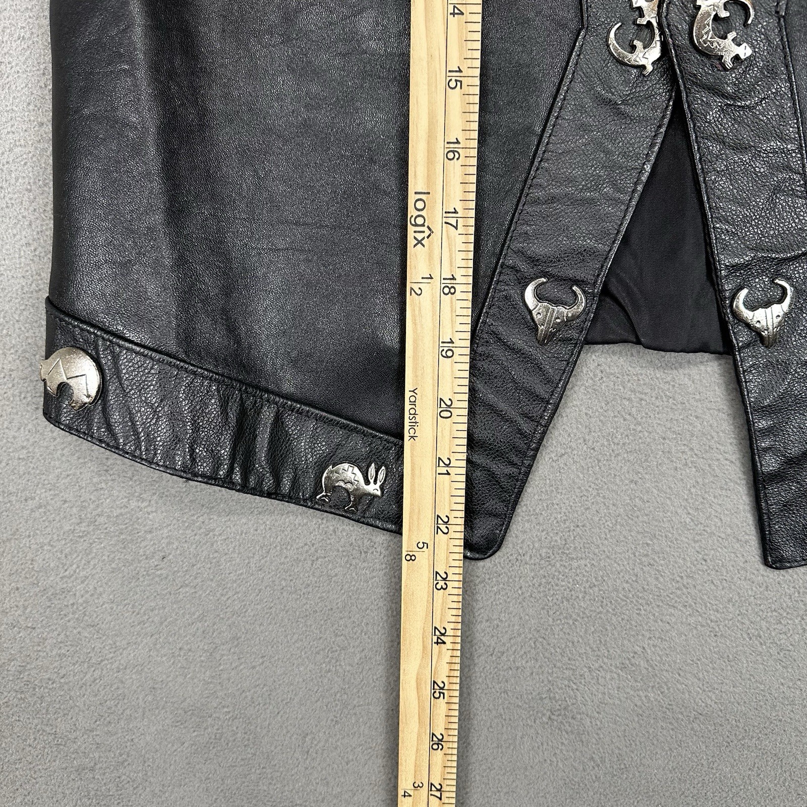 Vintage Isabel Western Black Leather Vest M Concho Biker Cowboy Southwestern USA