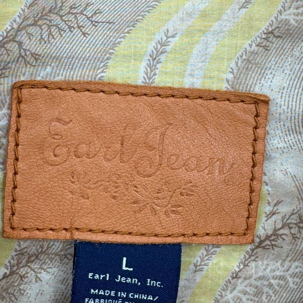 Earl Jeans Vintage Whip Stitch Leather Jacket Women size L unique fall color
