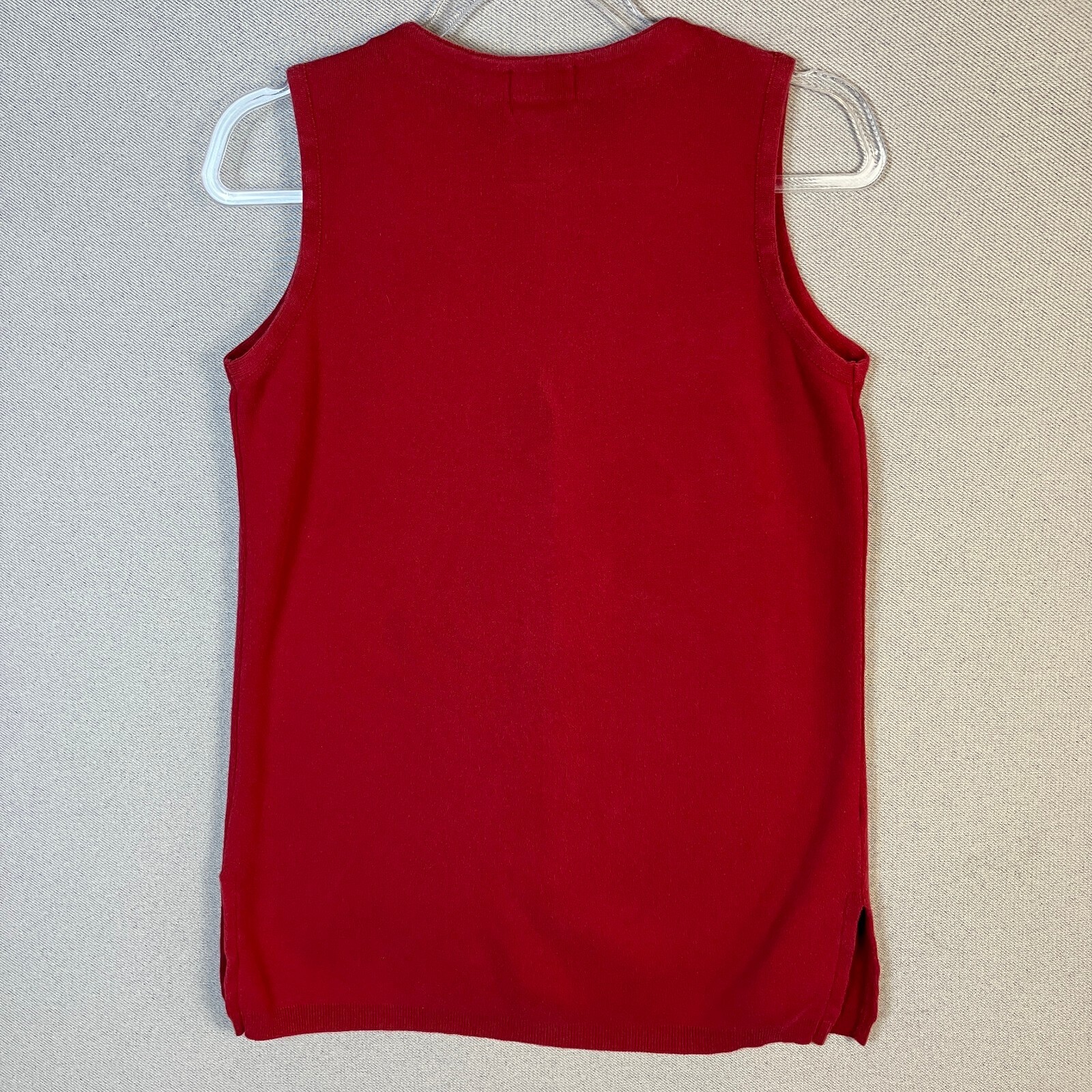 Vintage Moda Int’l Red Knit Vest Size S Made In USA 80s 90s