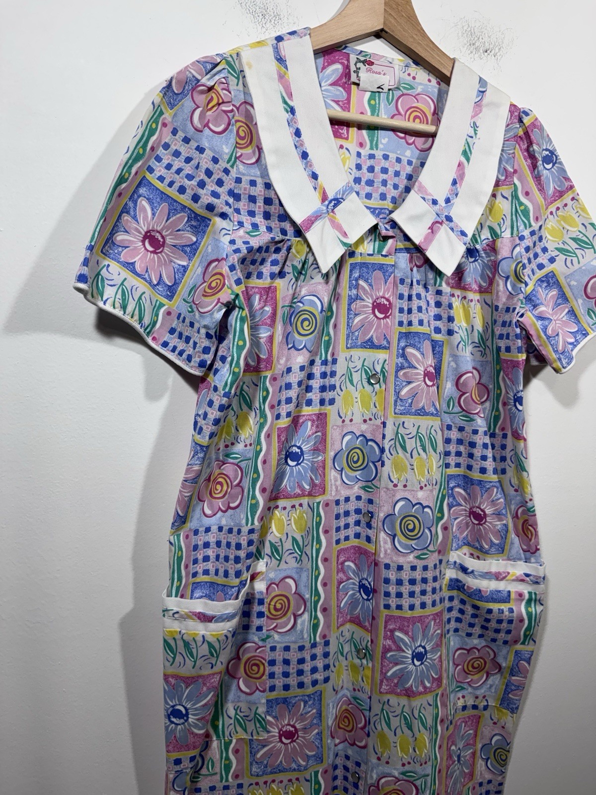 Vintage Rosa’s Closet Floral Nightgown Loungewear House Dress Robe Size S 90’s