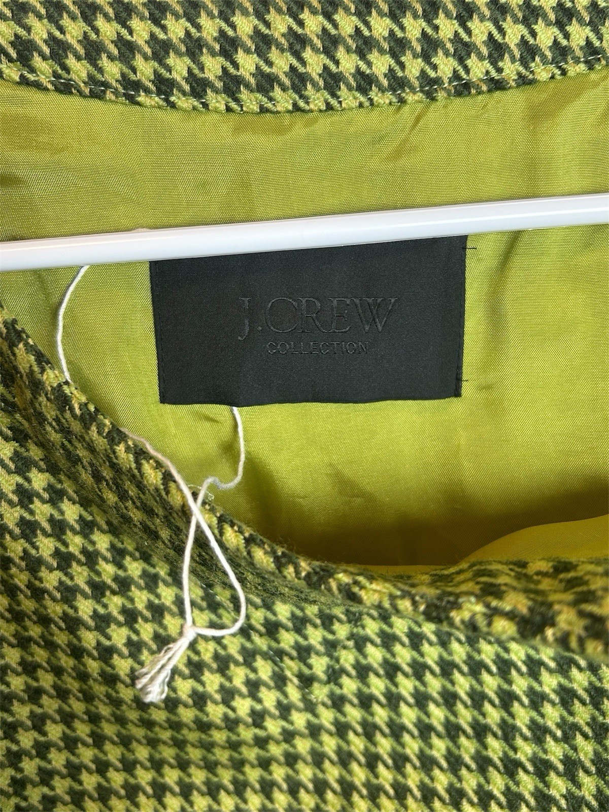 Vintage Wool J Crew Green Houndstooth Retro 60s Inspired Size Small