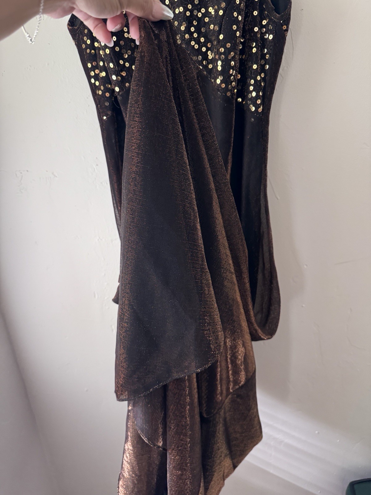 Vintage Blondie And Me Evening Metallic Long Backless Dress Size:11-12 USA