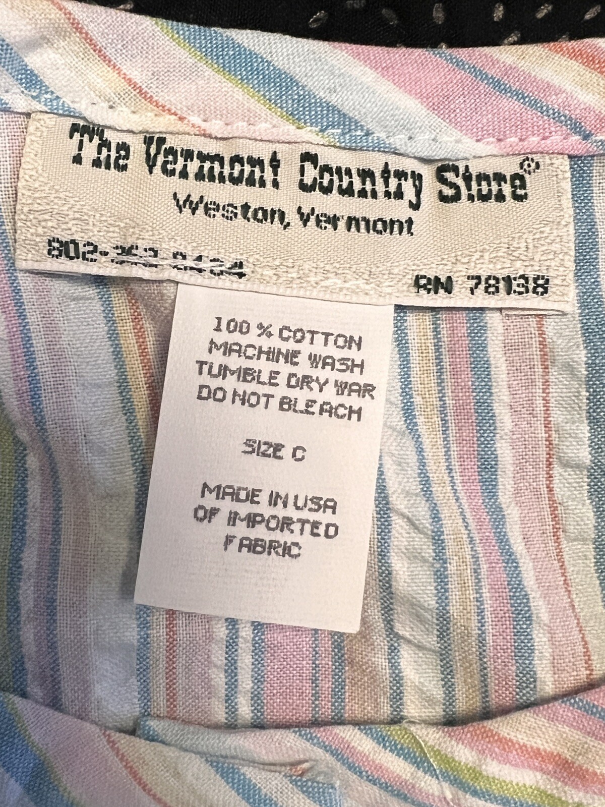 VGt Women Smock Shirt Large Utility House Sleeveless Granny Seersucker USA New
