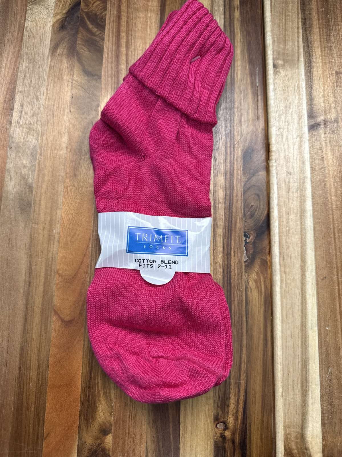1980s Trimfit Pink Cotton Blend Slouch Socks Size 9-11 USA Made