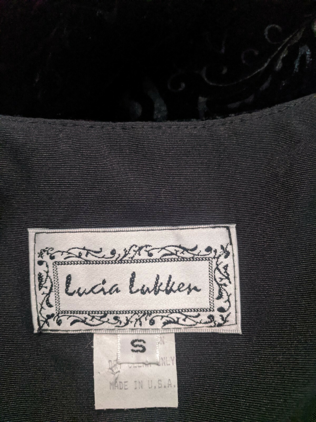 VTG Lucia Lukken Multicolor Floral Patchwork Mixed Media Velvet Vest Sz Small S
