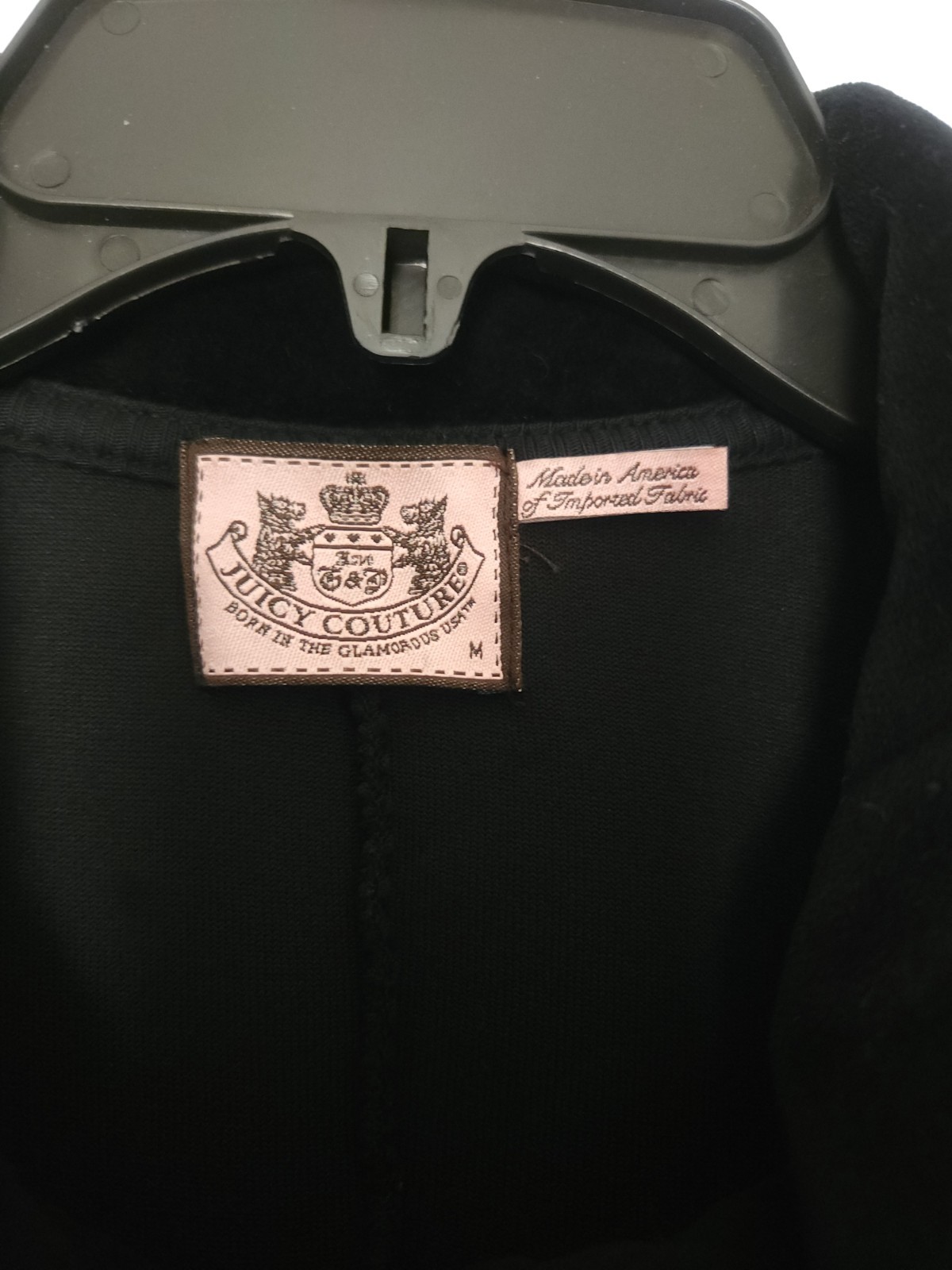Juicy Couture Vintage Black Velour Jacket Gold Buttons Size Medium
