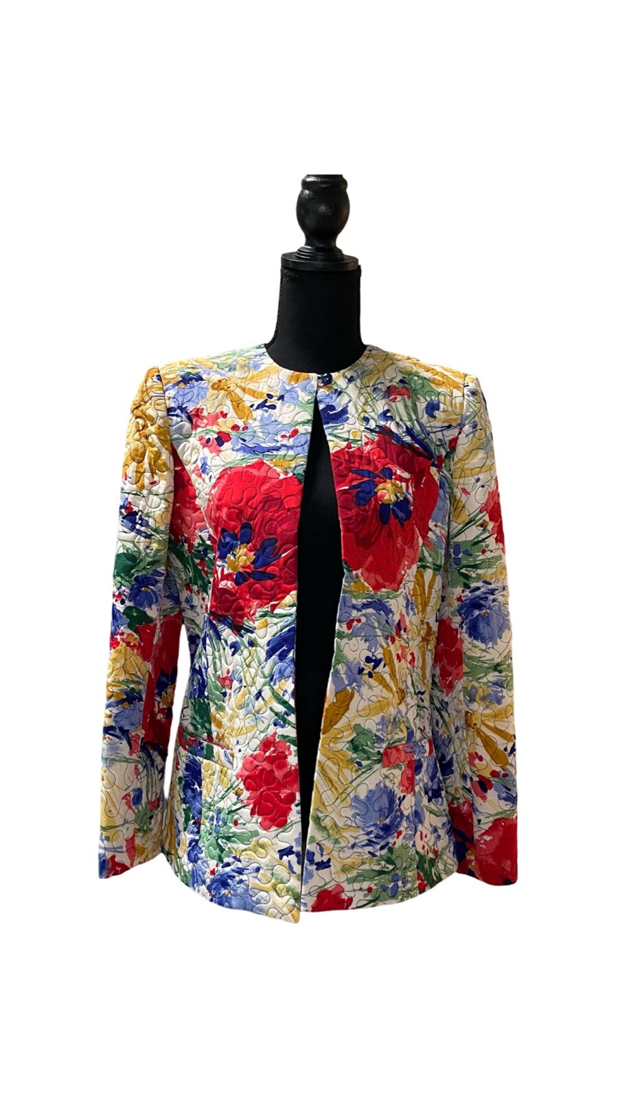 Vintage Neiman Marcus -David Hayes Silk Quilted Jacket – 6 – Cottagecore