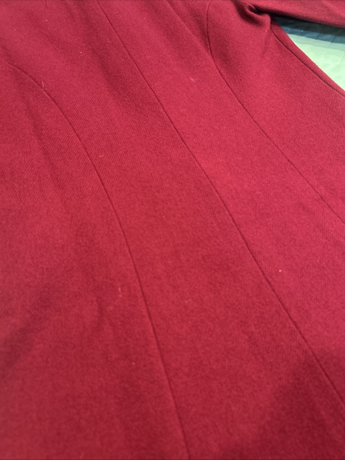 Hand Made Vintage Burgundy Red MOD Mini Dress 60’s Wool-Like Polyester Small