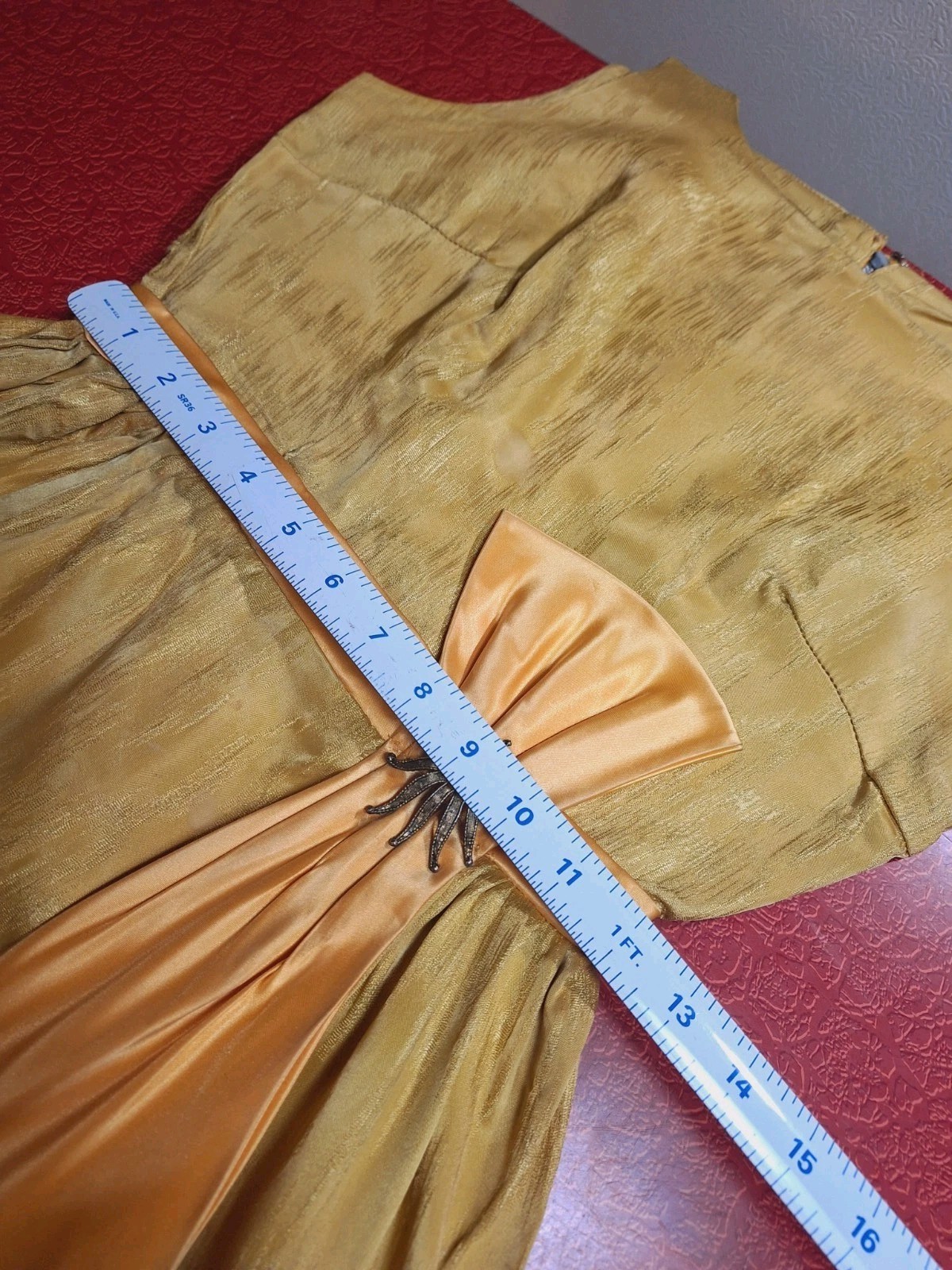 True VTG Mid-century MOD 1960s Cocktail Party Dress Mini S/XS Yellow Gold MCM